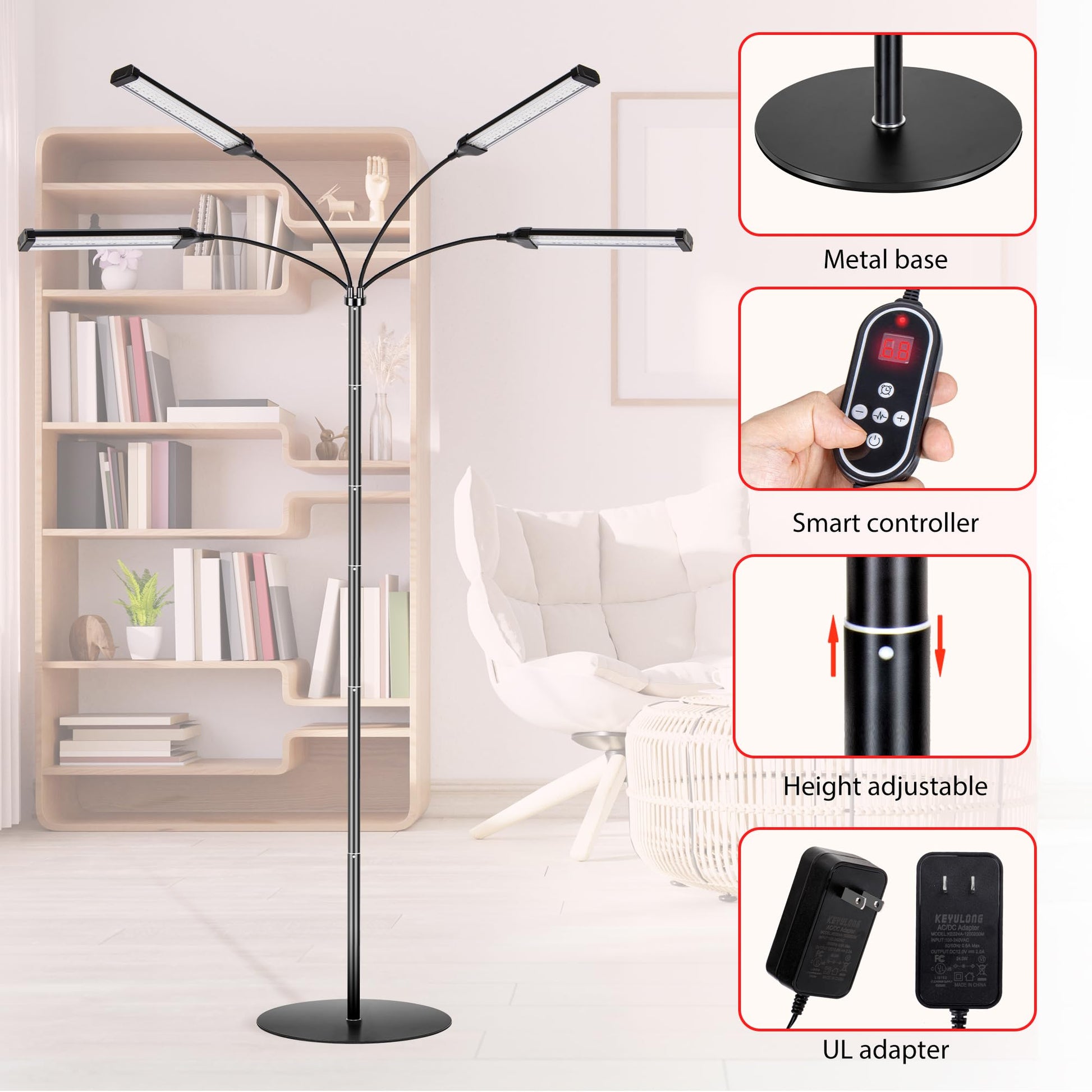 Dexnump Red Light Therapy for Face, 324 LEDs Red Light Therapy Lamp Height Free Adjustment Infrared Dexnump buy supplements canada