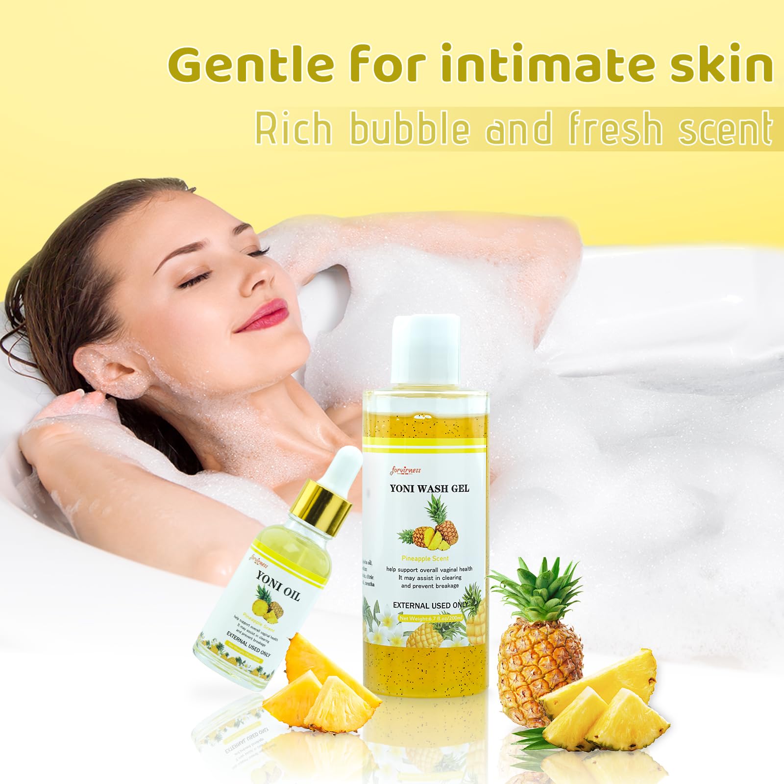 forvirness Natural Yoni Wash Yoni Oil Set, Cleanse - Remove Odor - ph Balance Feminine Wash forvirness buy supplements canada