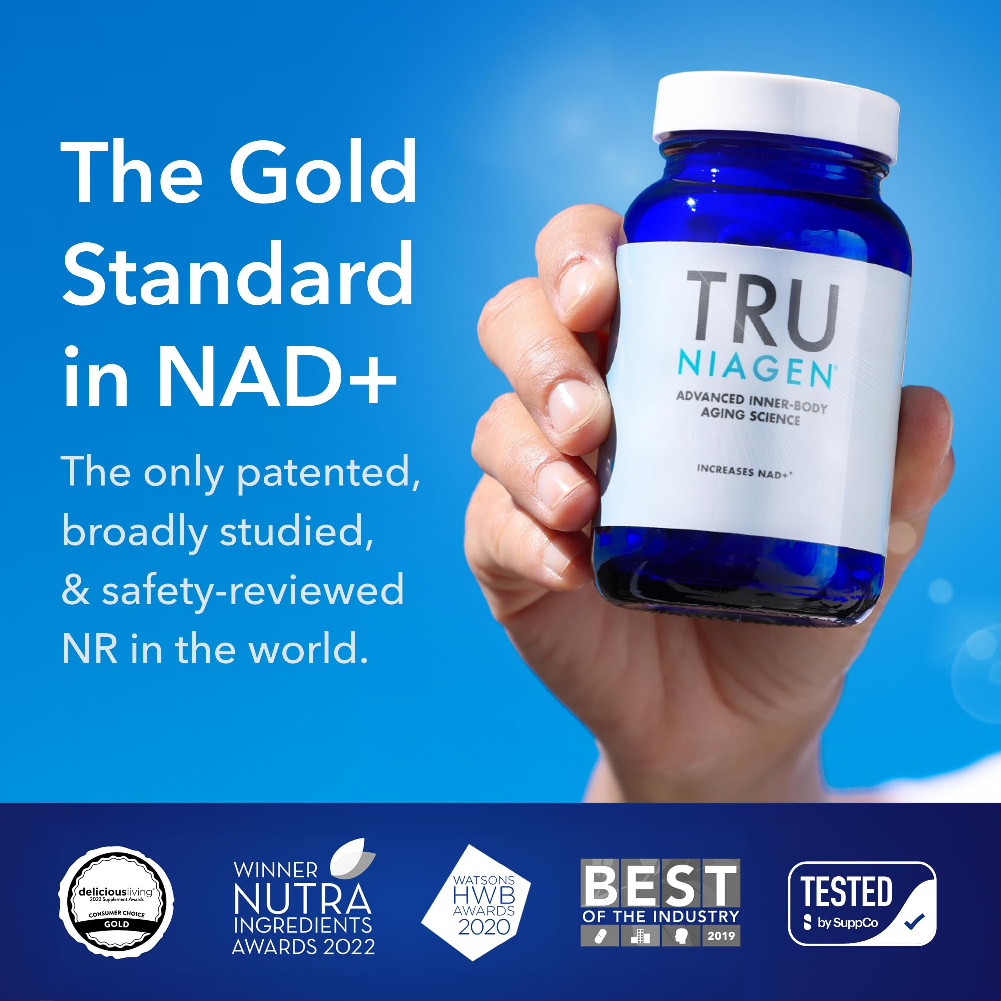 TRU NIAGEN Patented NAD Supplement for Brain Function, Anti Aging & Cell Regeneration, Niagen, 60 300mg Servings | Supports Cellular Energy, Muscle | Nicotinamide Riboside (NR) Take 2 Daily | 1 Bottle TRU NIAGEN buy supplements canada