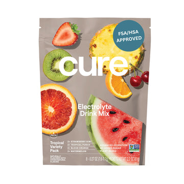 Cure Hydration | Plant-Based Electrolyte Drink Mix | No Added Sugar | FSA-HSA | Dehydration Relief Powder Made with Coconut Water | Non-GMO | Vegan Cure Hydration buy supplements canada