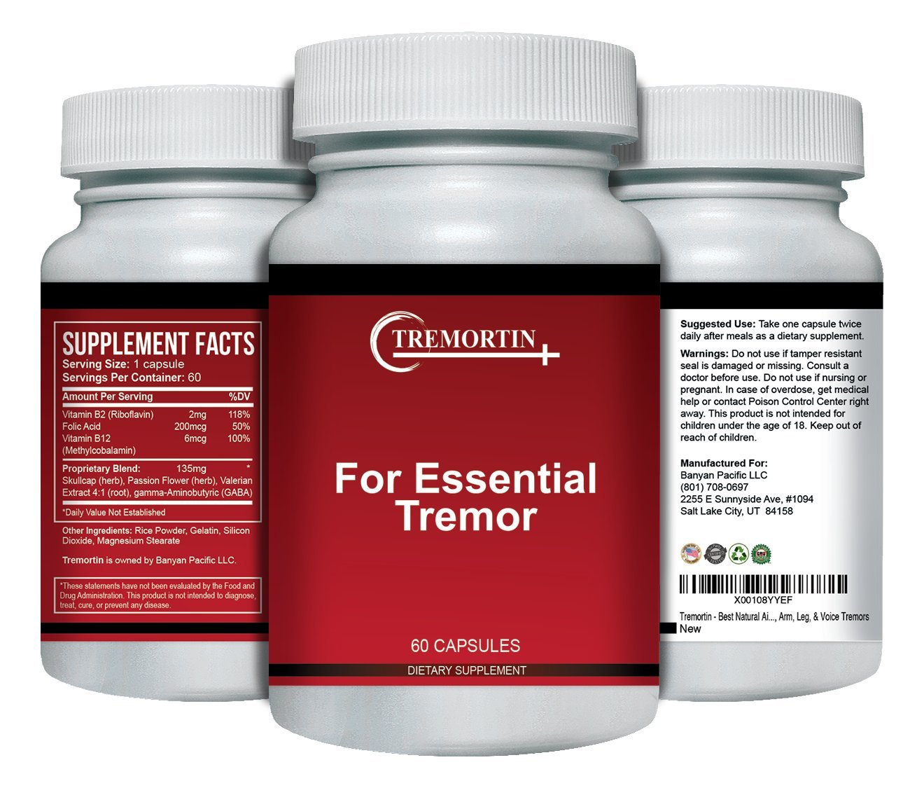 Tremortin – Natural Essential Tremor Herbal Supplement - Offers Relief for Shaky Hands, Arm, Leg and Voice Tremors (60 Capsules) Tremortin buy supplements canada
