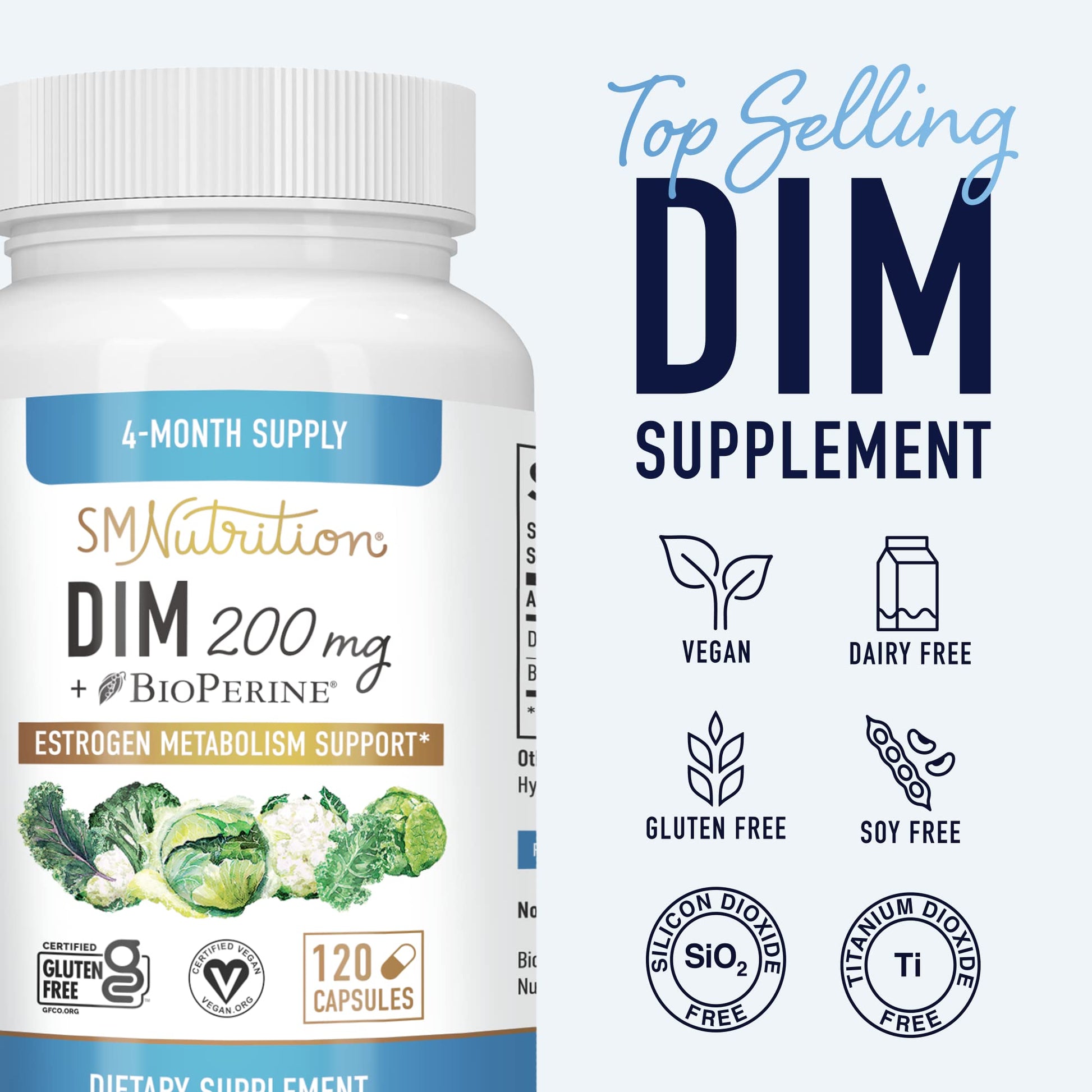 DIM Supplement 200 mg (120 Ct) | Estrogen Balance for Women & Men | Hormone Balance SMNutrition buy supplements canada