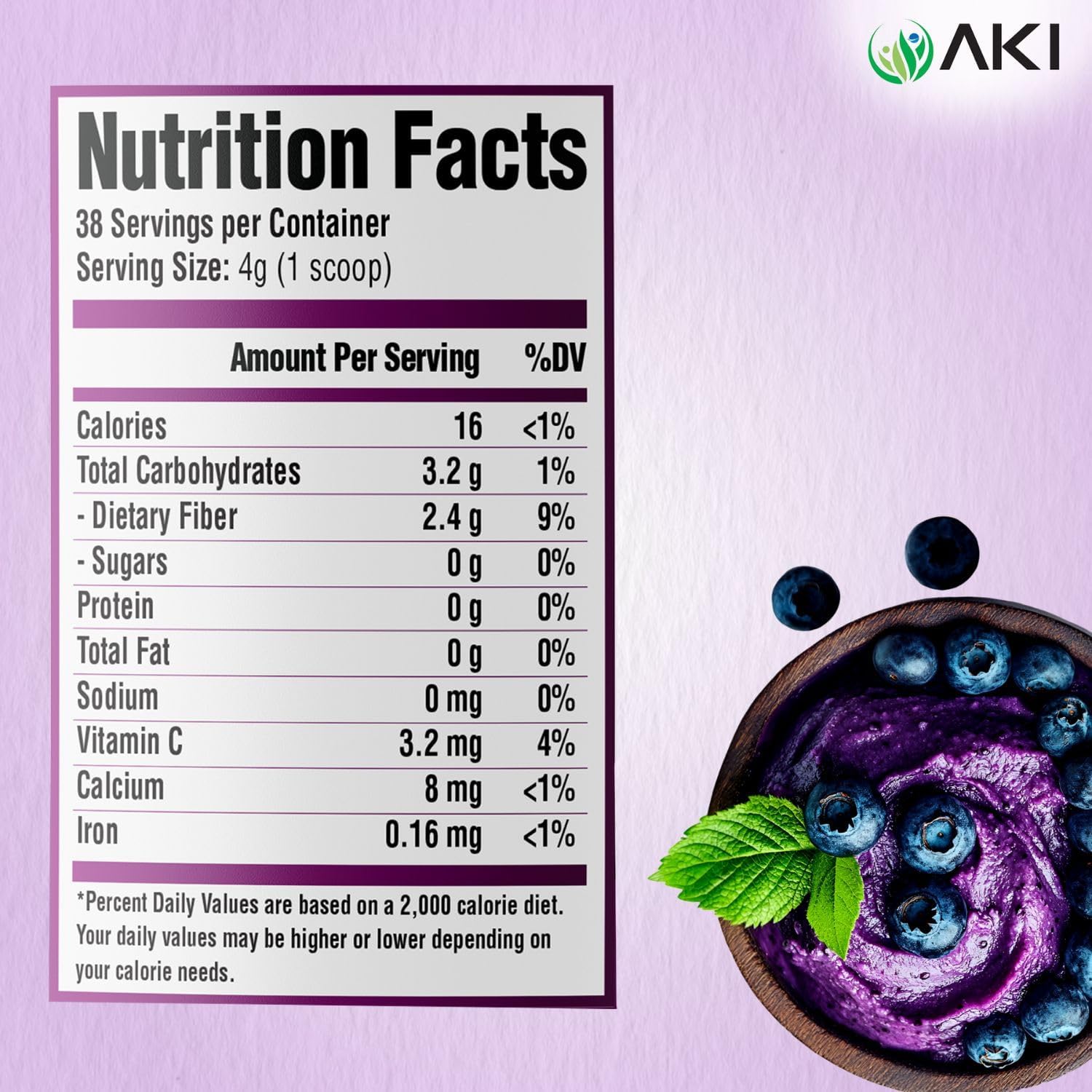 AKI Maqui Berry Extract Powder – Wild Harvested from Patagonia, High in Anthocyanins & Polyphenols, Freeze-Dried Superfruit for Smoothies, Non-GMO, Vegan, 150g/ 5.3 oz AKI ORGANIC buy supplements canada