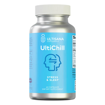 Ultisana UltiChill Stress Relief Supplement, Non-Drowsy | for Enhanced Mood, Immune Booster & Sleep Support | Magnesium Glycinate, Vitamin B6, KSM-66 Ashwagandha, Turmeric & 5-HTP | Non-GMO, 60 Count Ultisana buy supplements canada