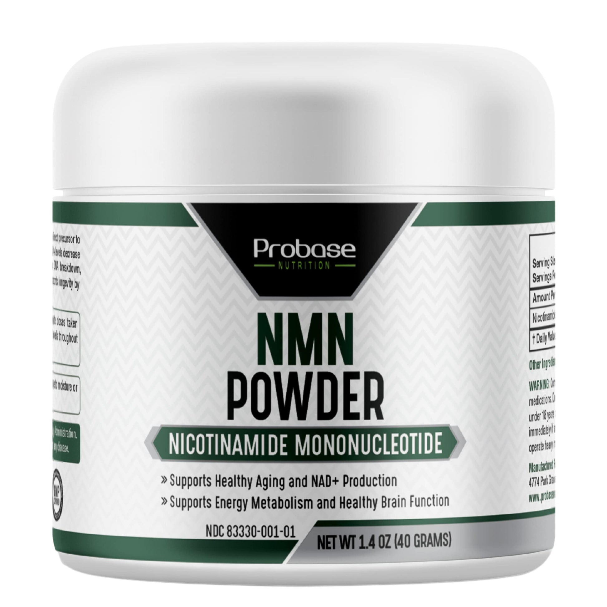 Probase Nutrition Longevity Pure NMN Powder 40 Grams - Ultra-Pure, Fully Stabilized, Pharmaceutical Grade NMN to Boost NAD+, Nicotinamide Mononucleotide Powder Supplement Probase Nutrition buy supplements canada