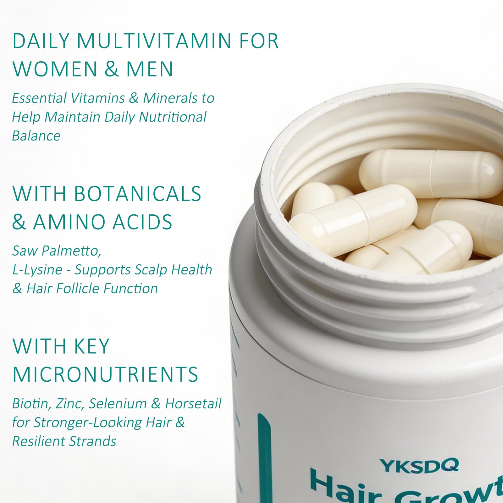 Hair Growth Biotin 10000mcg Supplement with Vitamins A C D E & Calcium - 30-in-1 Formula for Hair & Nails Support, for Women & Men, 30 Servings (1) WOJJ buy supplements canada