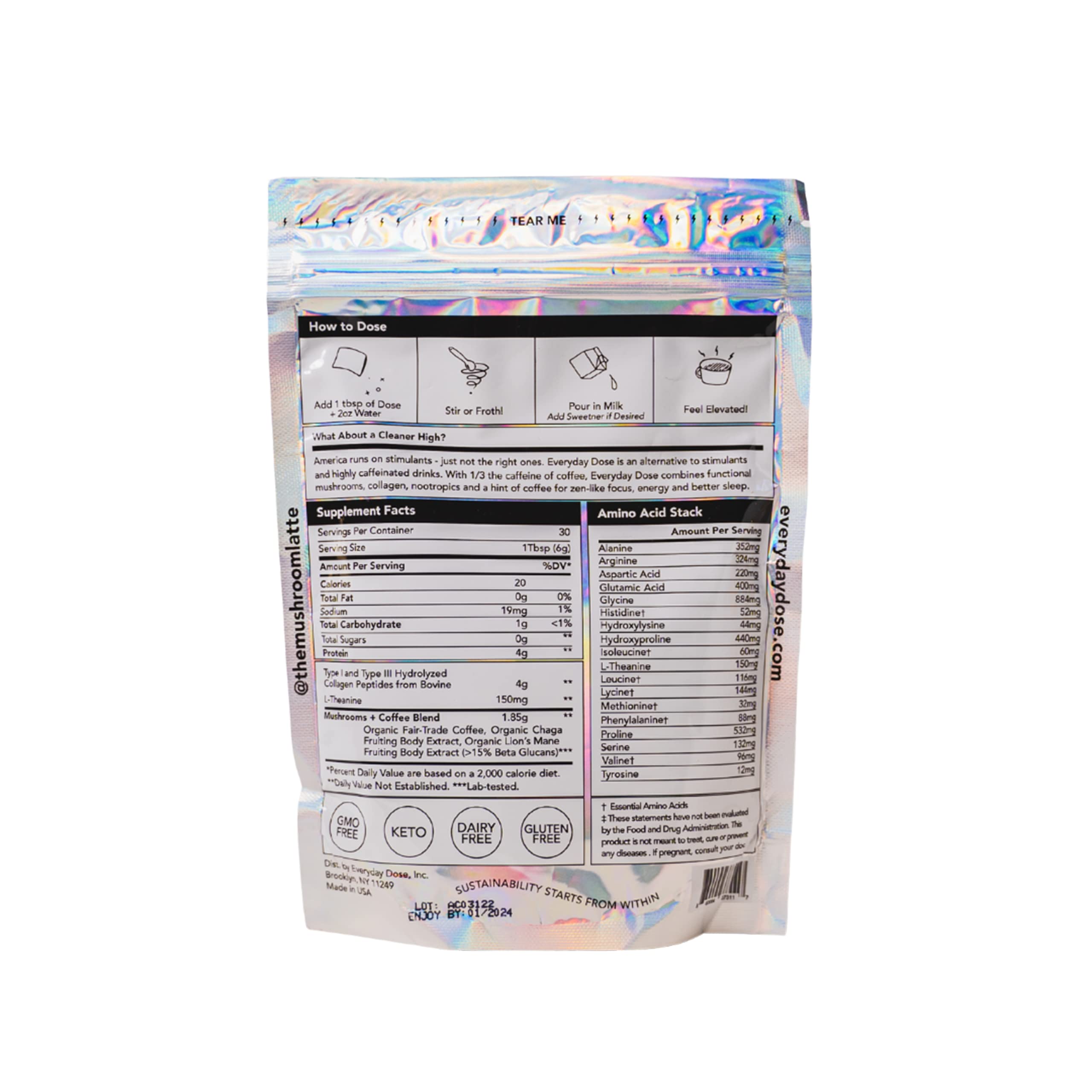 The Mushroom Latte by Everyday Dose | Premium Coffee Extract with Grass-Fed Collagen Everyday Dose buy supplements canada
