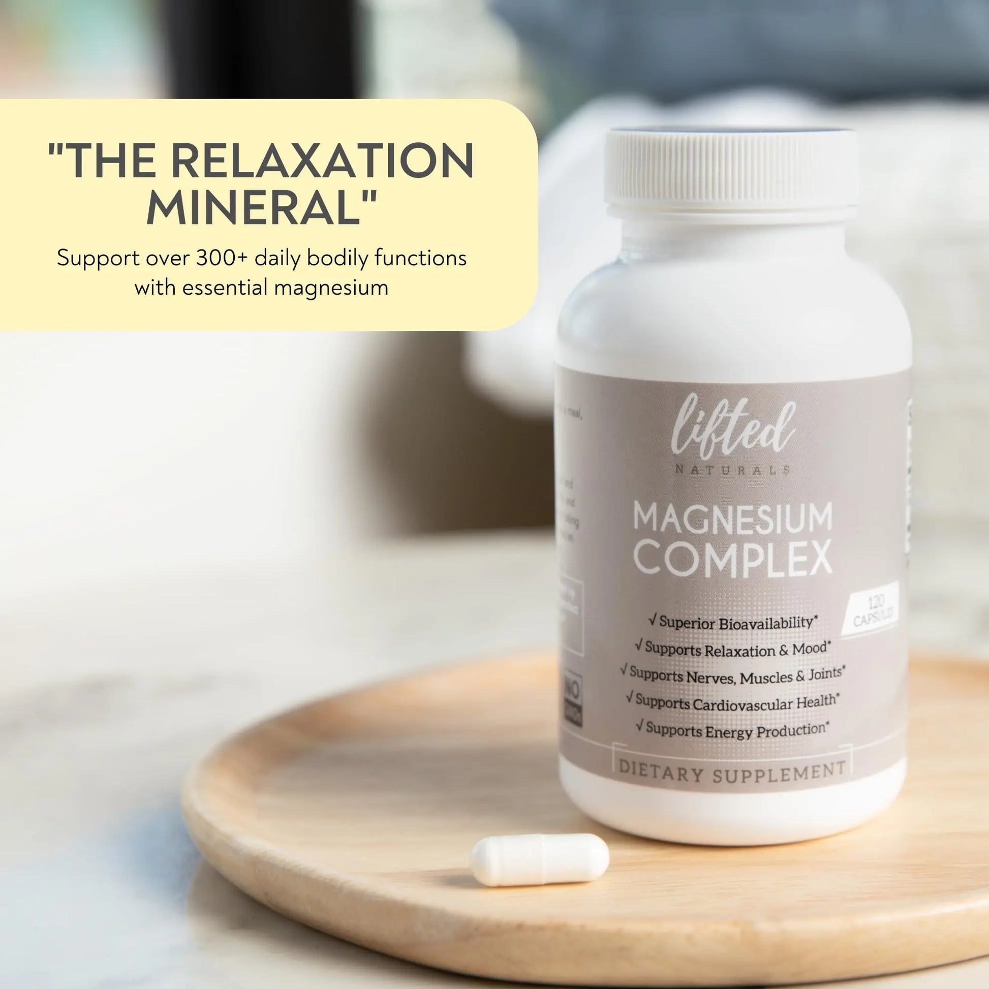 Magnesium Complex - Lifted Naturals Magnesium Supplement w/Bisglycinate, Malate, Taurate - 120 Capsules - Bioavailable Magnesium Formula for Mood, Sleep, Energy Support* Lifted Naturals buy supplements canada