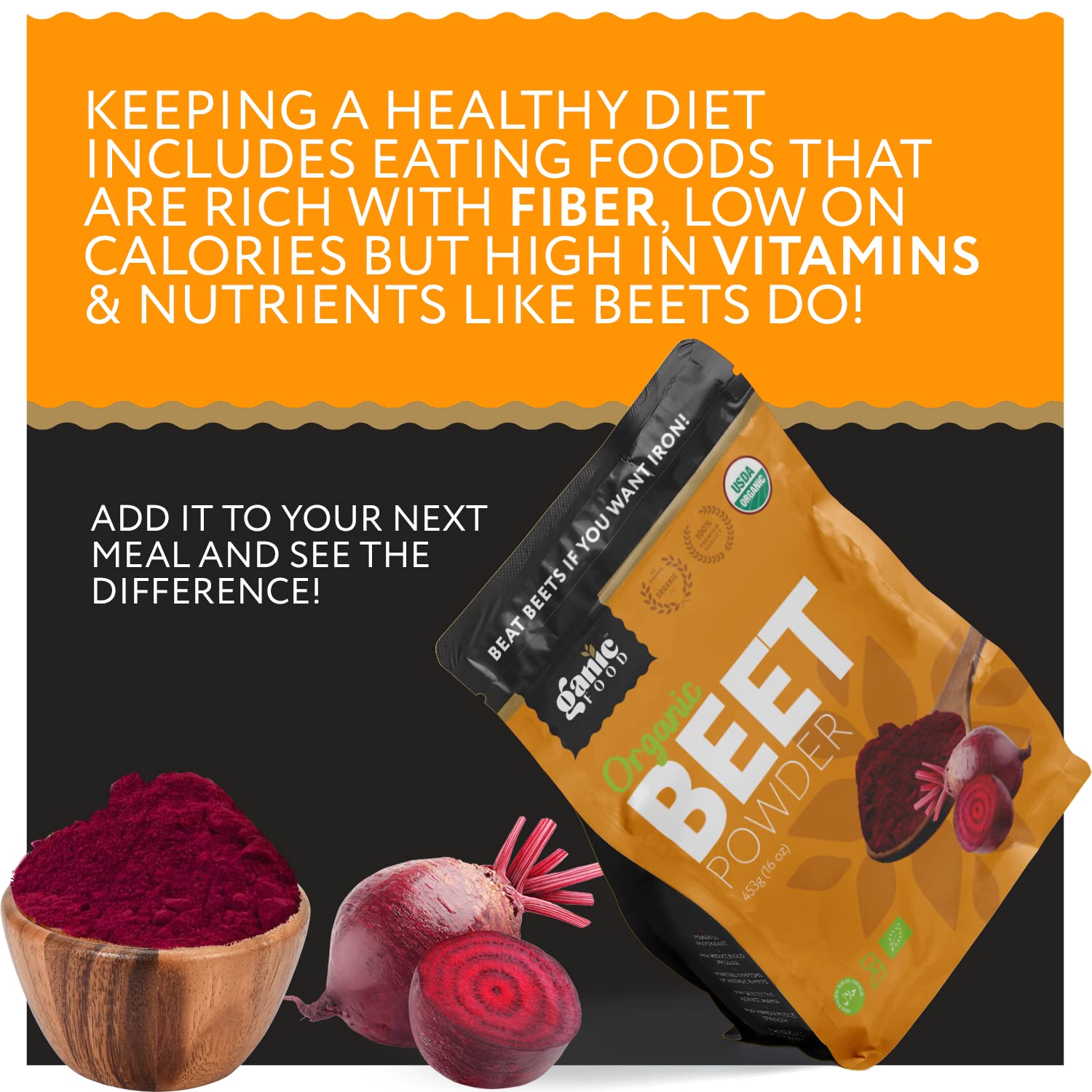 Ganic Food Organic Beetroot Powder, 16 Ounces Ganic Food buy supplements canada