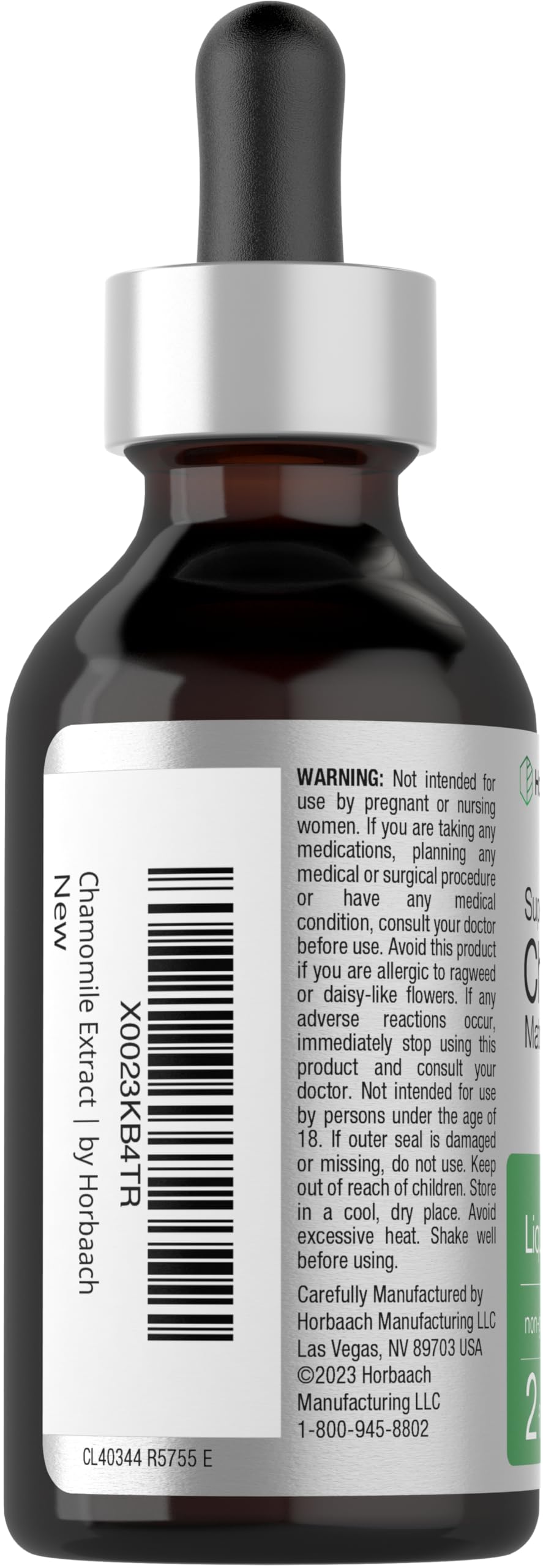 Chamomile Extract Liquid | 2 fl oz | Alcohol Free Supplement | Vegetarian, Non-GMO Horbäach buy supplements canada