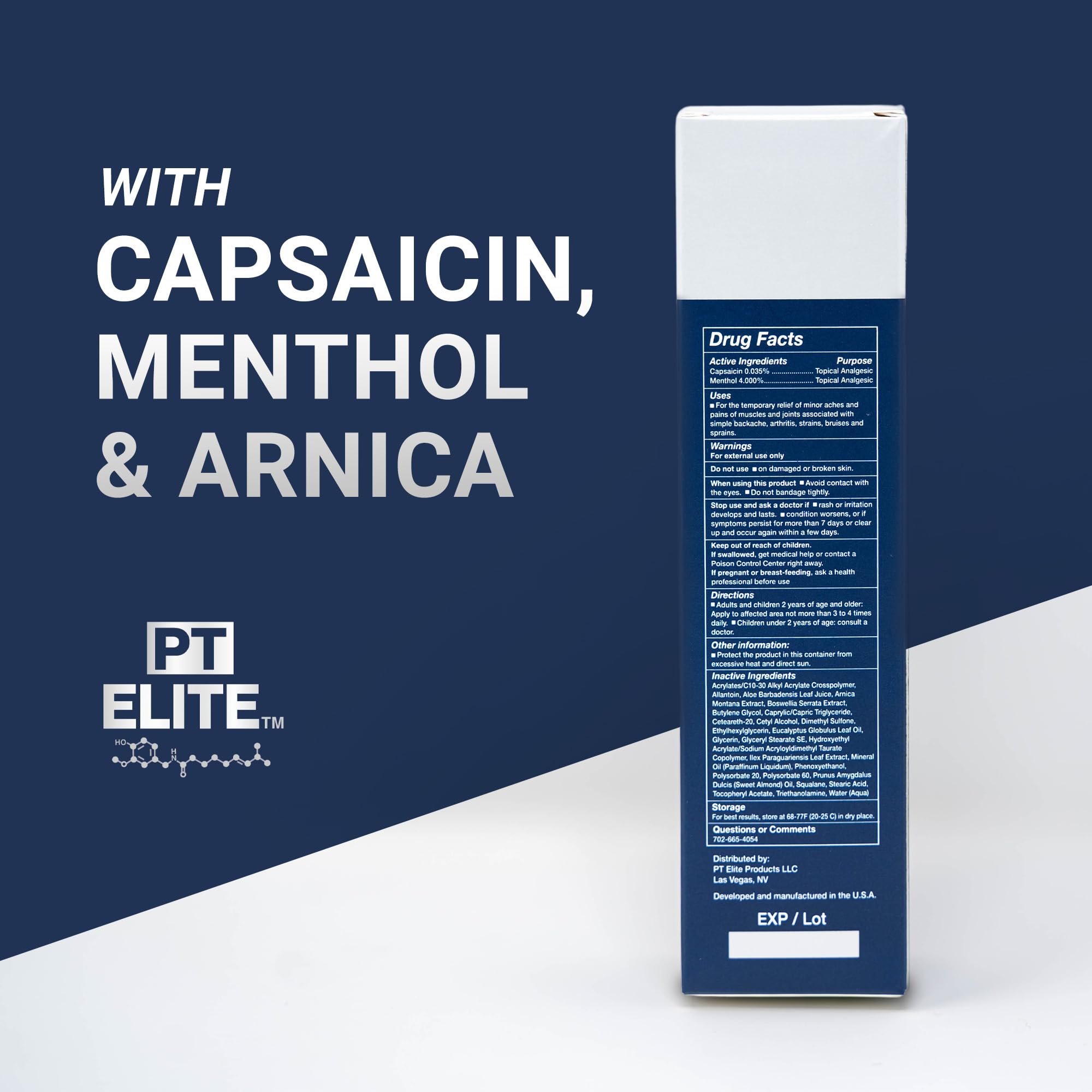 PT Elite Premium Pain Relief Cream, with Capsaicin, Menthol & Arnica, Arthritis, Knee, & Back Pain Relief, Soothes Sore Muscles & Joints, Reduces Stiffness, Non-Greasy, Topical Analgesic, 3.4 oz PT Elite buy supplements canada