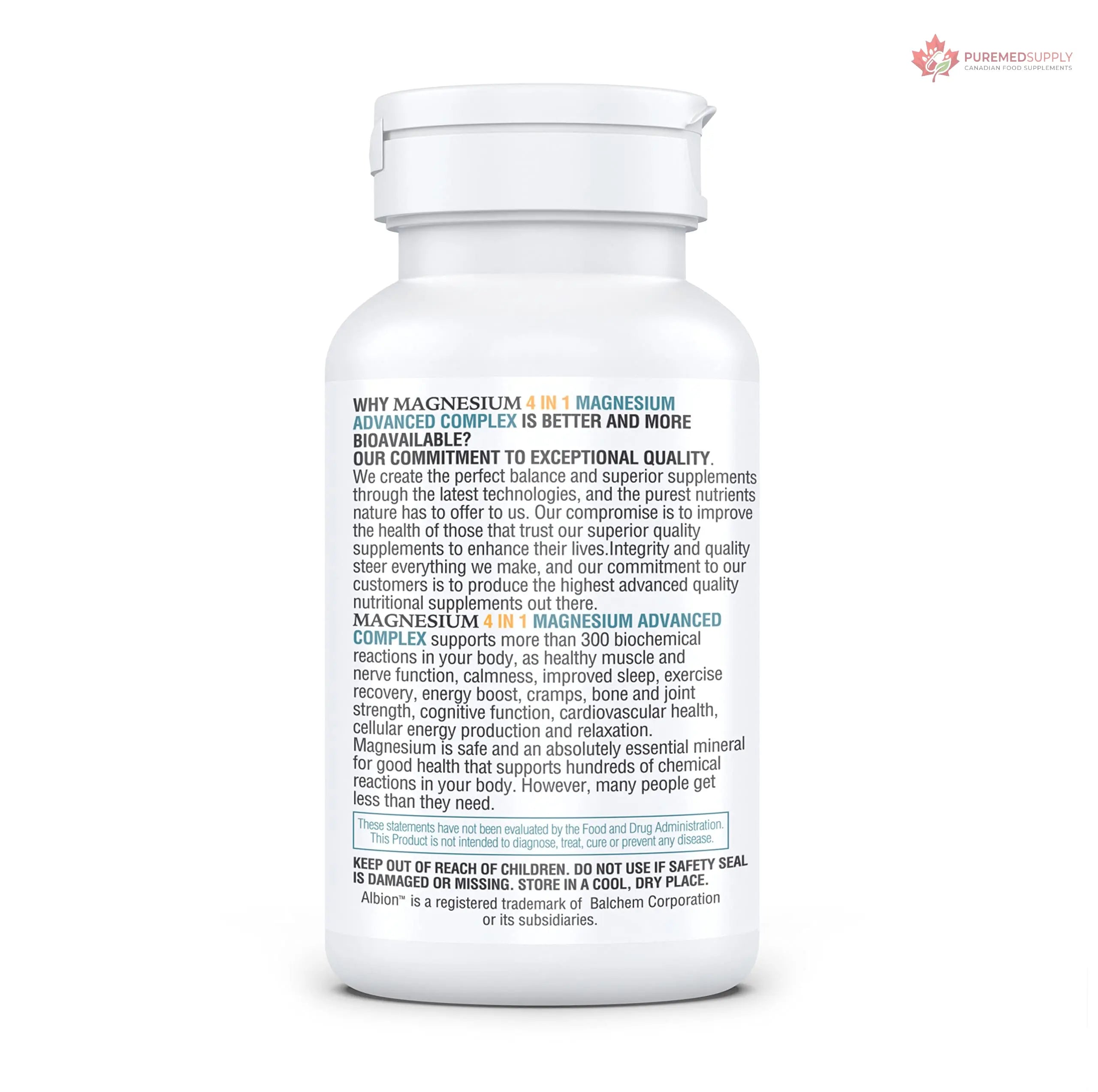 Kappa Nutrition Magnesium 4-in-1, 280mg Elemental Magnesium (Bisglycinate, Malate) + Zinc & Vitamin D3, Brain, Sleep, Energy, Muscle, Immune Support, 120 Vegan Capsules. KAPPA NUTRITION buy supplements canada