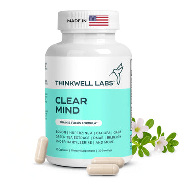 THINKWELL LABS Brain Supplements for Memory and Focus for Women and Men, Focus Supplement, Memory Supplement for Brain, Nootropic with Boron, Huperzine A, Phosphatidylserine (40-in-1, 60 Capsules) THINKWELL LABS buy supplements canada