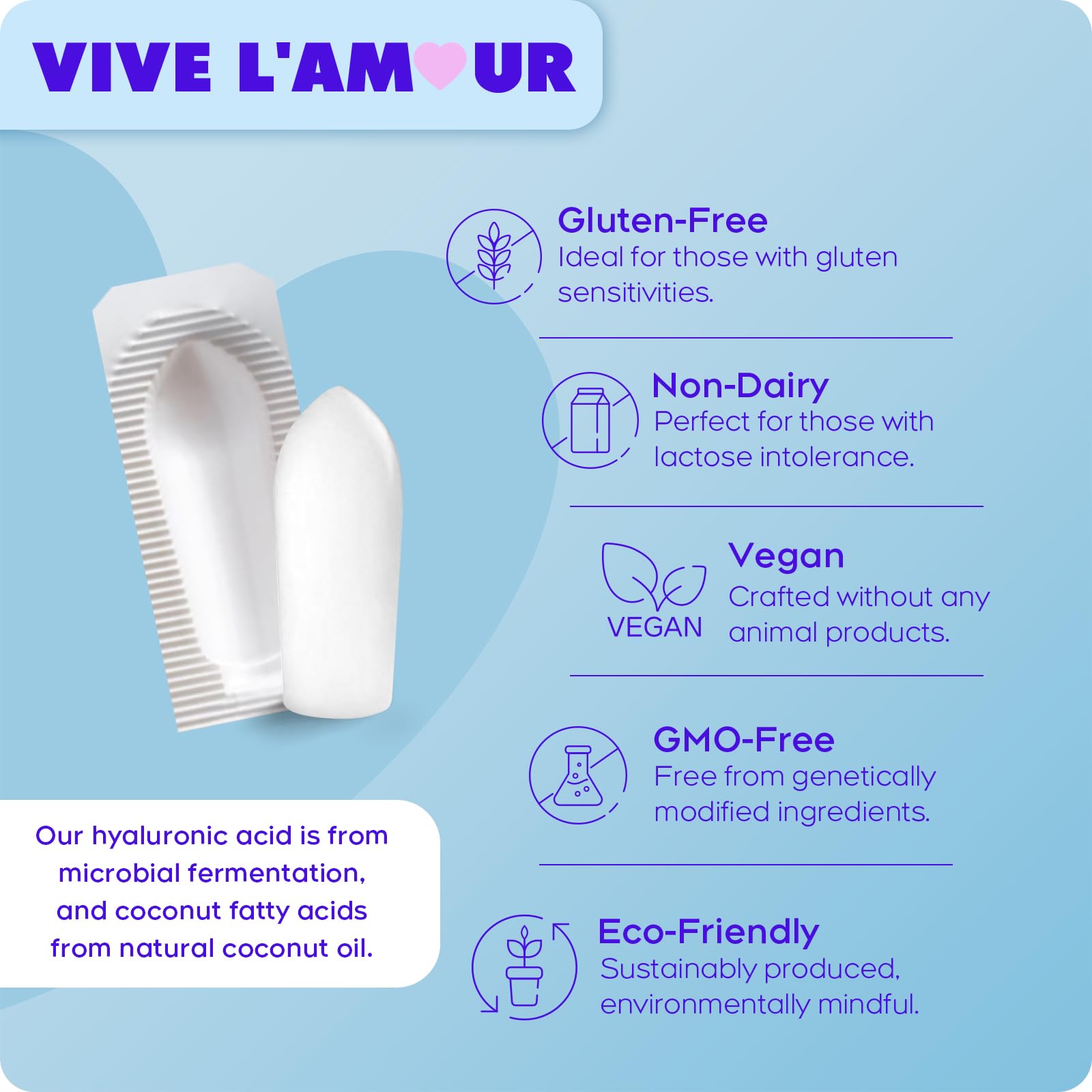 Vive L'Amour 15mg Hyaluronic Acid Vaginal Suppositories (2-Pack, 24 Count), Vaginal Moisturizer, Continuous Hydration, Relieves Vaginal Dryness, Restores Natural Softness & Elasticity, Vaginal Health Vive L'Amour buy supplements canada