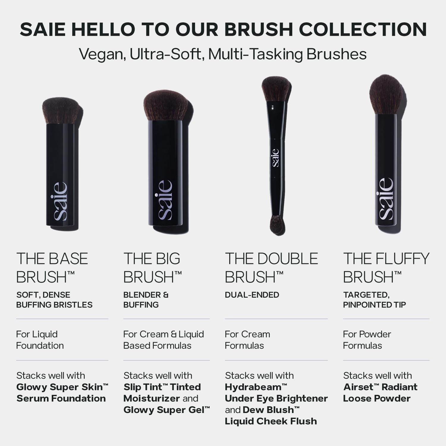 Saie Sun Melt Duo - The Big Brush - Soft, Multi-Use Liquid + Cream Makeup Brush With Synthetic Bristles Bundled With Sun Melt Bronzer in Tan Bronze - Buildable Cream Contour with Velvet Finish (1 oz) Saie buy supplements canada