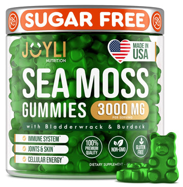 Sea Moss Gummies - Irish Seamoss Gummies for Adults & Kids - Advanced Superfood Supplement with Natural Sea Moss Gel, Bladderwrack & Burdock Root Extract - 60 Vegan Irish Moss Gummy Bears JOYLI Nutrition buy supplements canada