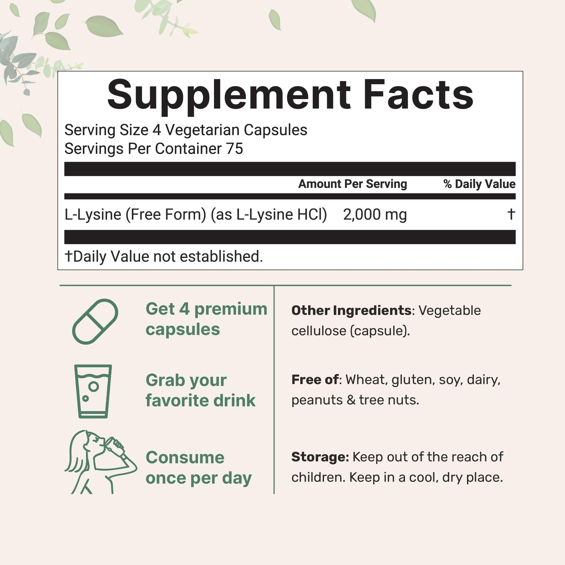 Pure L-Lysine 2,000mg, 300 Veggie Capsules | Maximum Potency, Easily Absorbed, Free Form | Essential Amino Acid for Collagen, Lip, & Immune Support Micro Ingredients buy supplements canada
