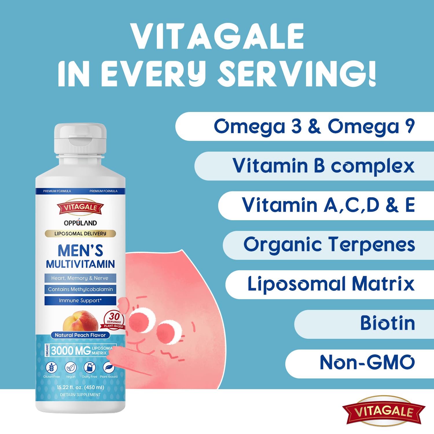 oppuland - Men's Multivitamin - Liquid Supplement - Liposomal Delivery - Daily Multi Vitamin with Biotin B Complex Omega-3 - Hair & Nail Support Vitamin oppuland buy supplements canada