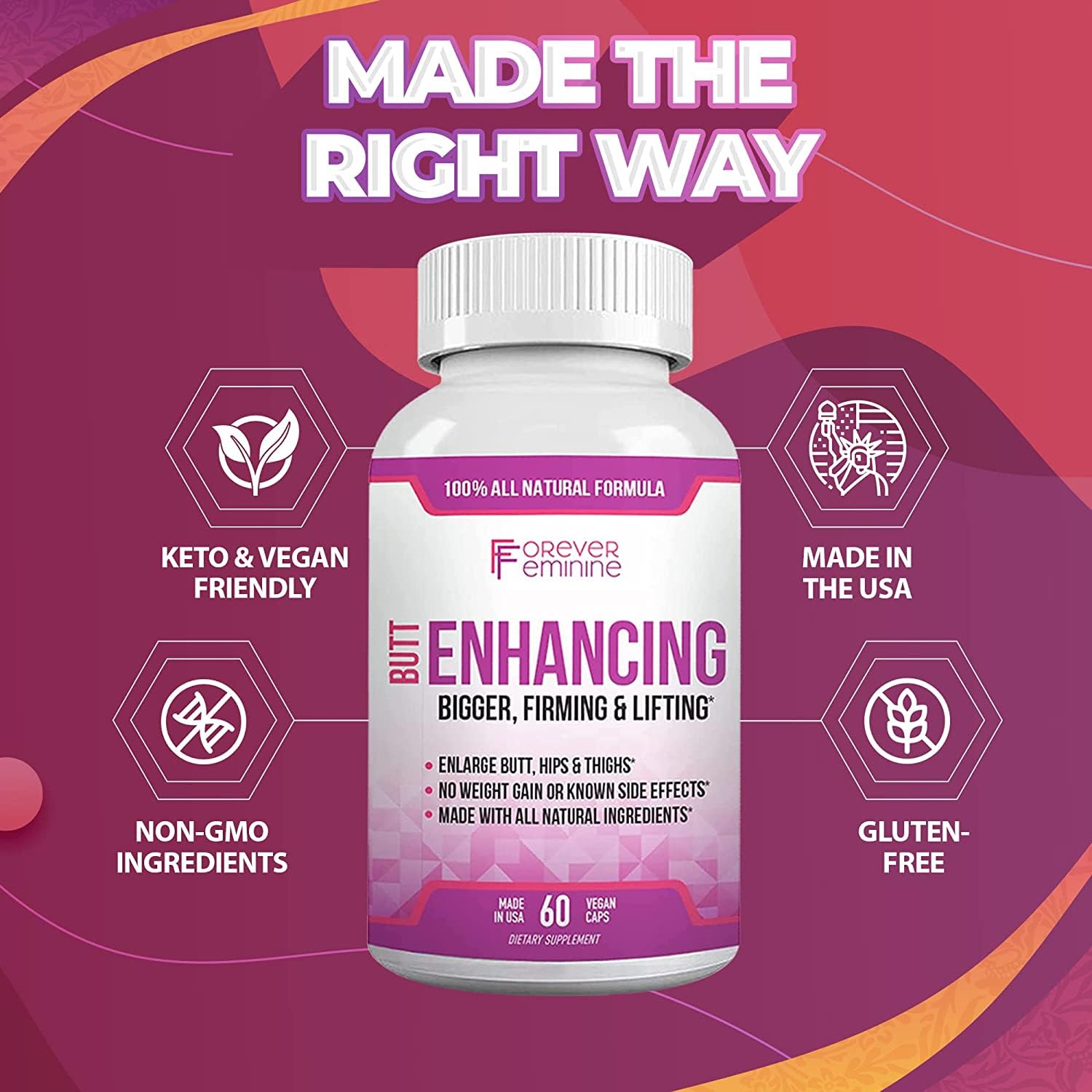 Forever Feminine Premium Butt Enhancement Pills - Booty Enlargement Pills - Shape Forever Feminine buy supplements canada