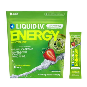 Liquid I.V.® Hydration Multiplier Sugar Free + Energy - Strawberry Kiwi | Electrolyte Powder Drink Mix | 1 Pack (14 Servings) Liquid I.V. buy supplements canada