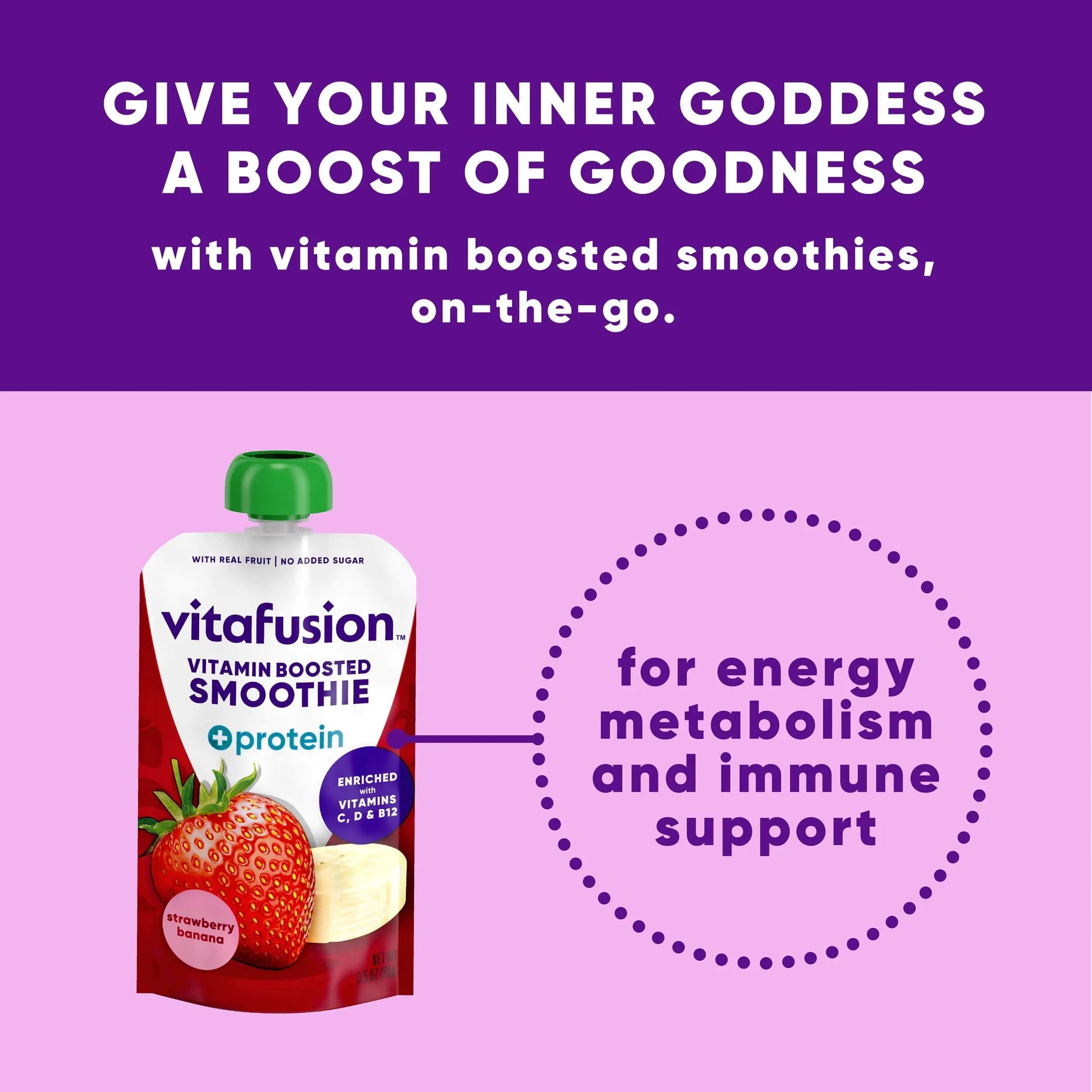 vitafusion Vitamin-Boosted Smoothie +Protein for Energy Metabolism and Immune Support, Strawberry Banana Flavor Excellent Source Vitafusion buy supplements canada