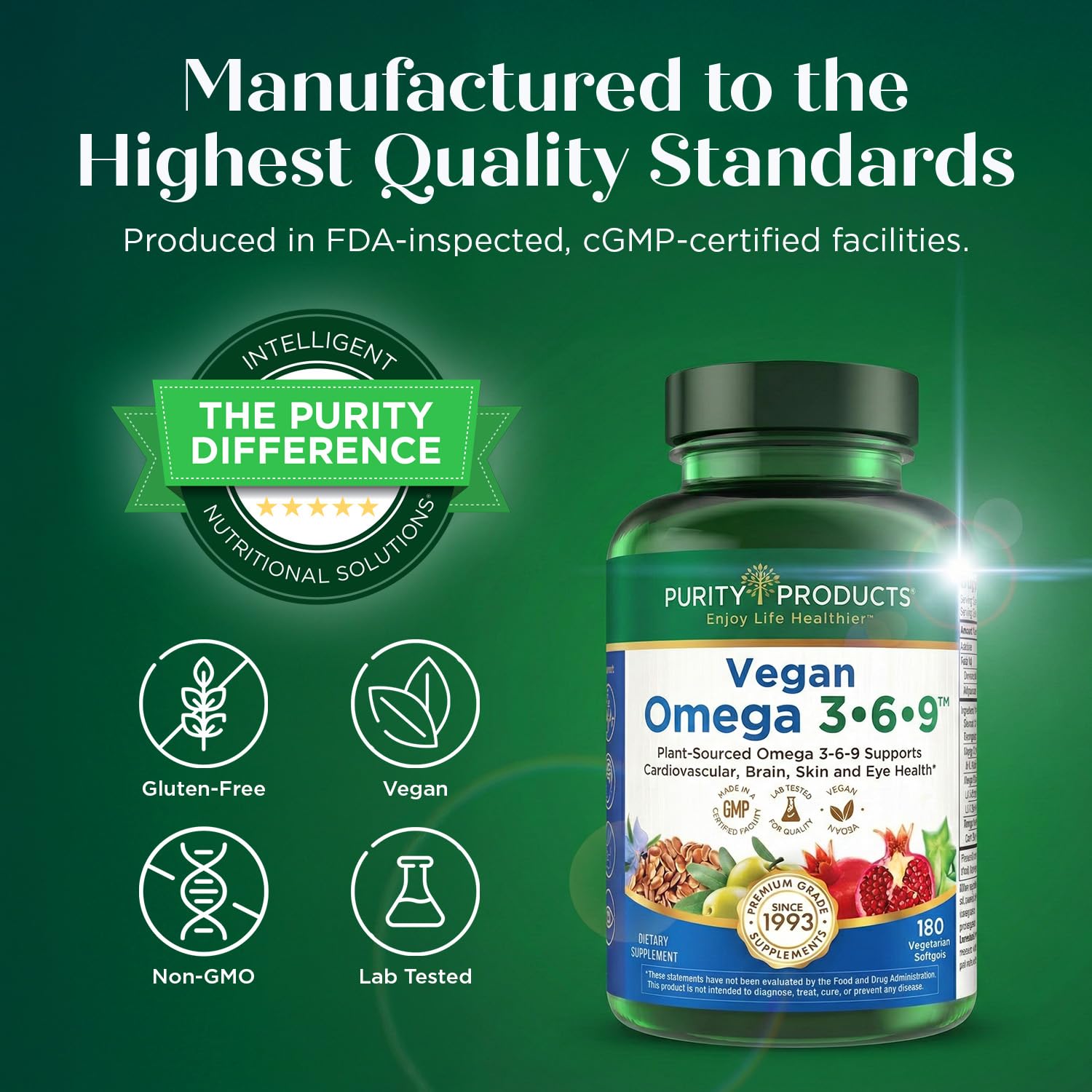 Purity Products Omega 3-6-9 Vegan and Vegetarian Formula - “5 in 1” Essential Fatty Acid Complex - Scientifically Formulated Plant-Based Omega 3 6 9 Purity Products buy supplements canada