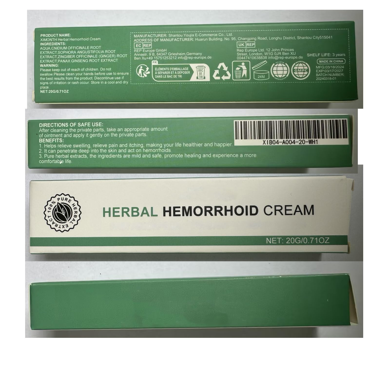 BITYEYE Herbal Hemorrhoids Cream,Hemorrhoid Cream,for Men and Women (1PCS) BITYEYE buy supplements canada