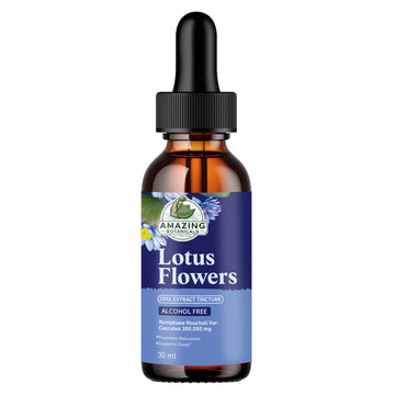 Alcohol-Free Lotus Flowers 200X Herbal Extract Tincture 300,000 mg - 1oz / 30ml Amazing Botanicals buy supplements canada