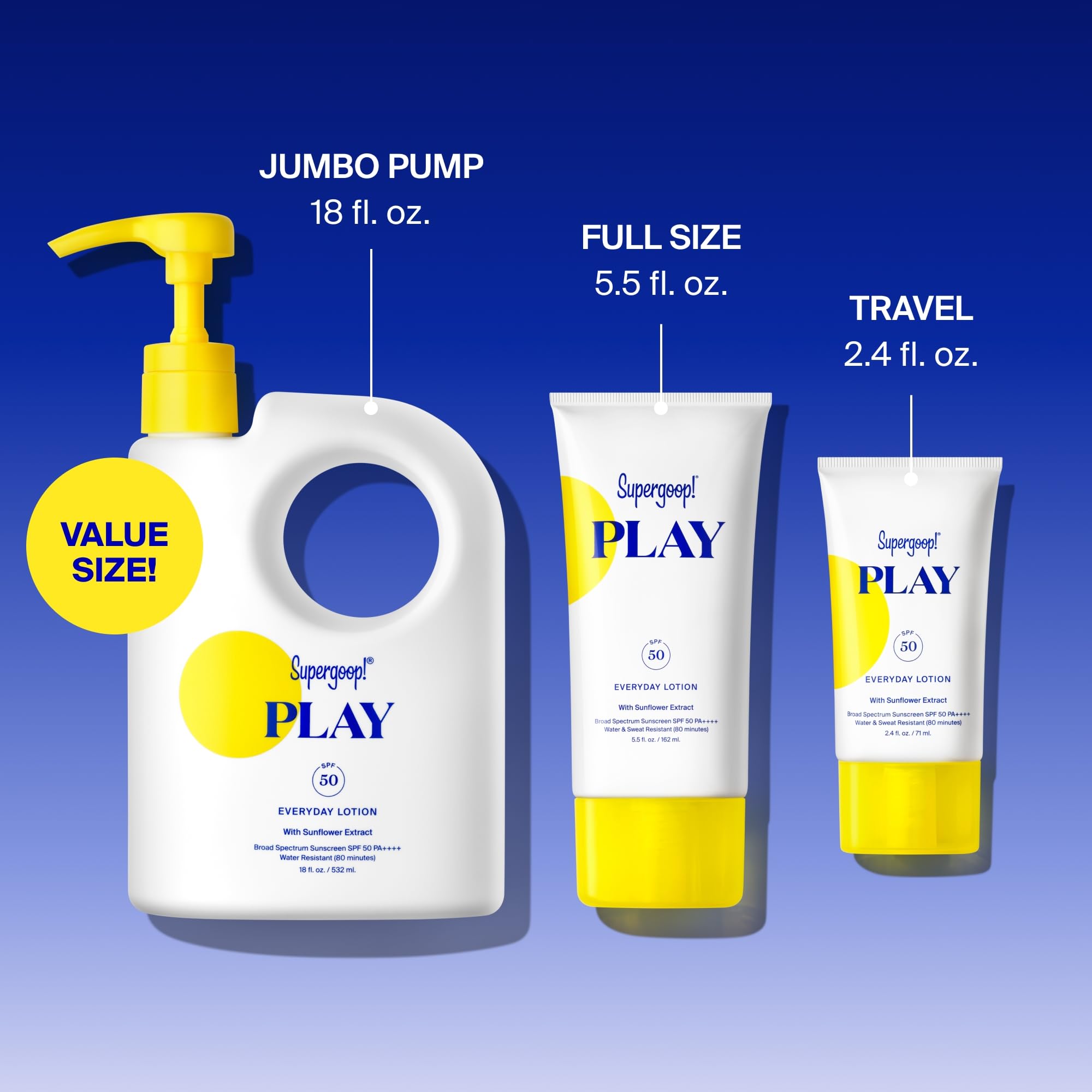 Supergoop! PLAY Everyday Lotion SPF 50 - Broad Spectrum Body & Face Sunscreen - Great for Active Days - Fast Absorbing Supergoop! buy supplements canada