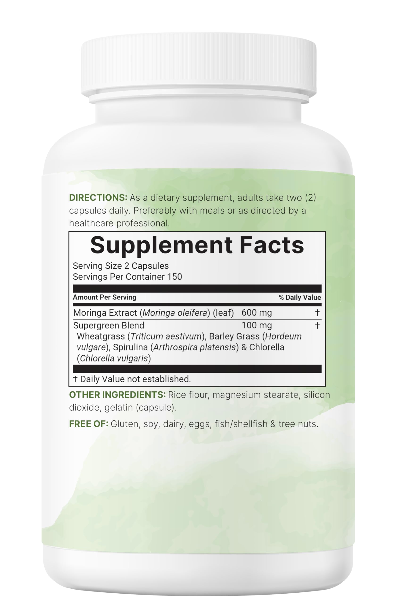 Micro Ingredients Moringa Oleifera | 300 Capsules with Supergreens Blend of Wheatgrass, Barley Grass, Spirulina, & Chlorella | Antioxidant Supplement, Energy, & Immune Support | Non-GMO Micro Ingredients buy supplements canada