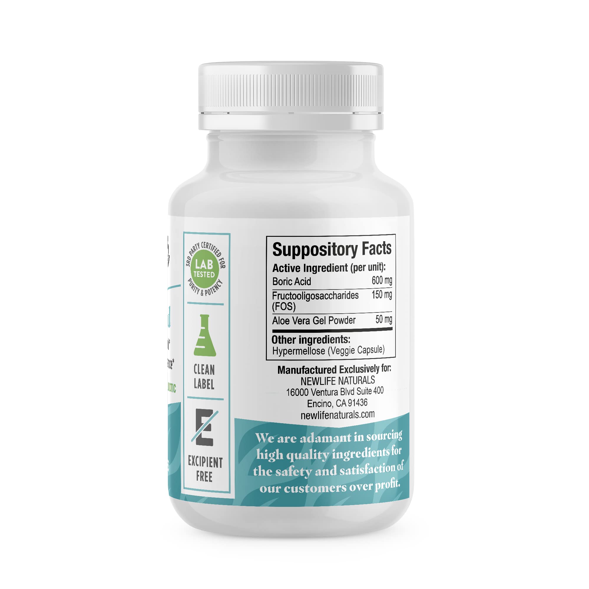 NewLife Naturals Boric Acid Vaginal Suppositories with Aloe Vera & FOS Prebiotic | Women's pH Balance Pills NewLife Naturals buy supplements canada