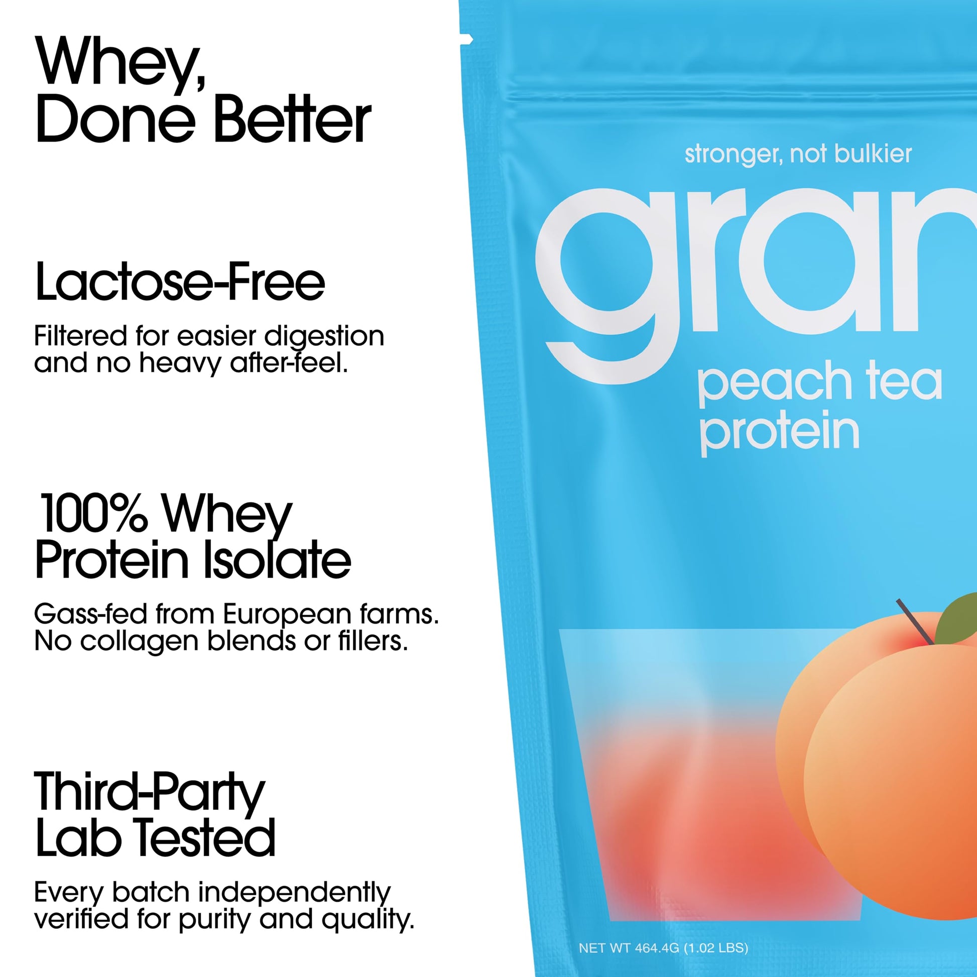 GRAMMS Clear Protein Powder Packets 20G Protein for Women & Men | Lactose Free, Grass-Fed Whey Isolate, Gluten Free, Zero Sugar, Gut Friendly, Non-Bloating GRAMMS buy supplements canada