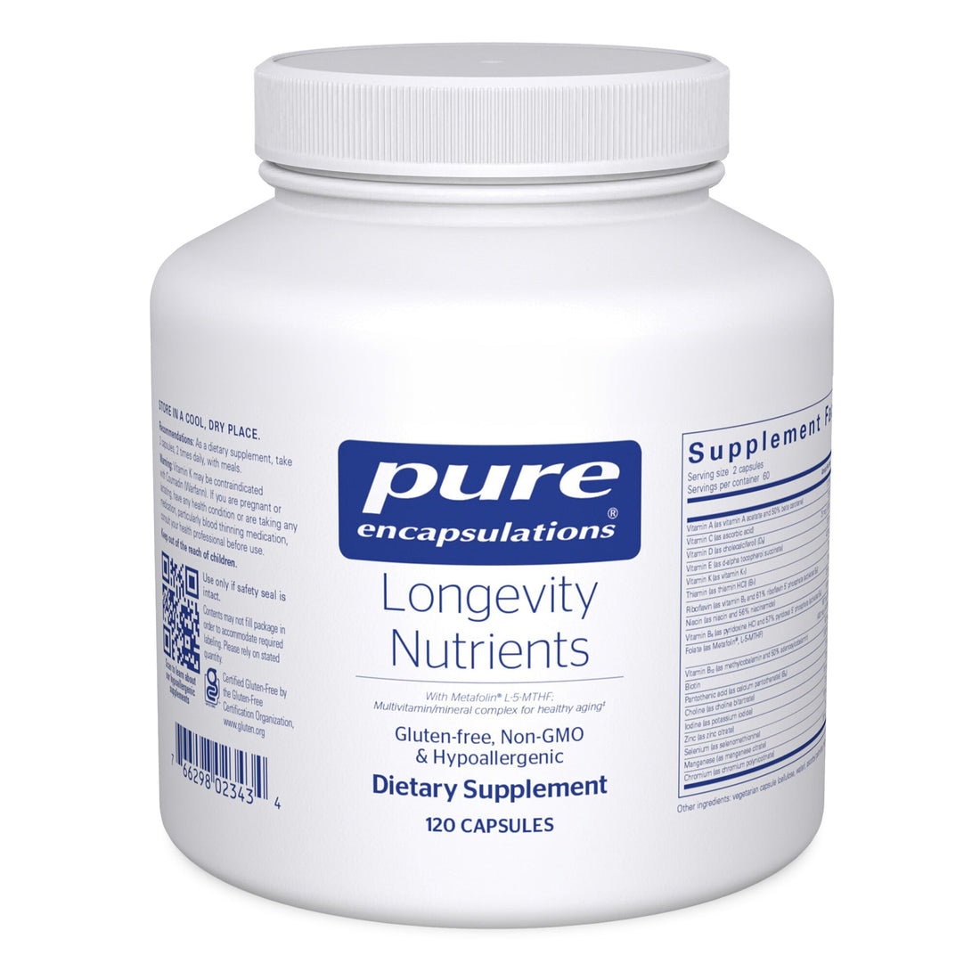 Pure Encapsulations Longevity Nutrients | Multivitamin/Mineral Complex to Support Healthy Aging, Brain Function, Eyes, Bones, and Vascular Health* | 120 Capsules Pure Encapsulations buy supplements canada