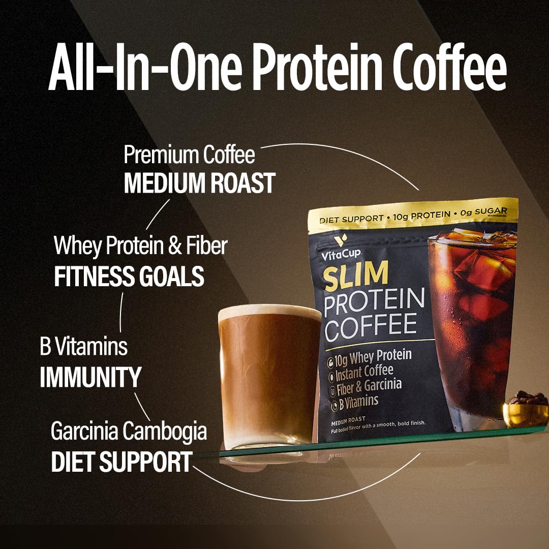VitaCup Slim Protein Coffee for Diet Support, Instant Coffee w/Whey Protein Powder VitaCup buy supplements canada