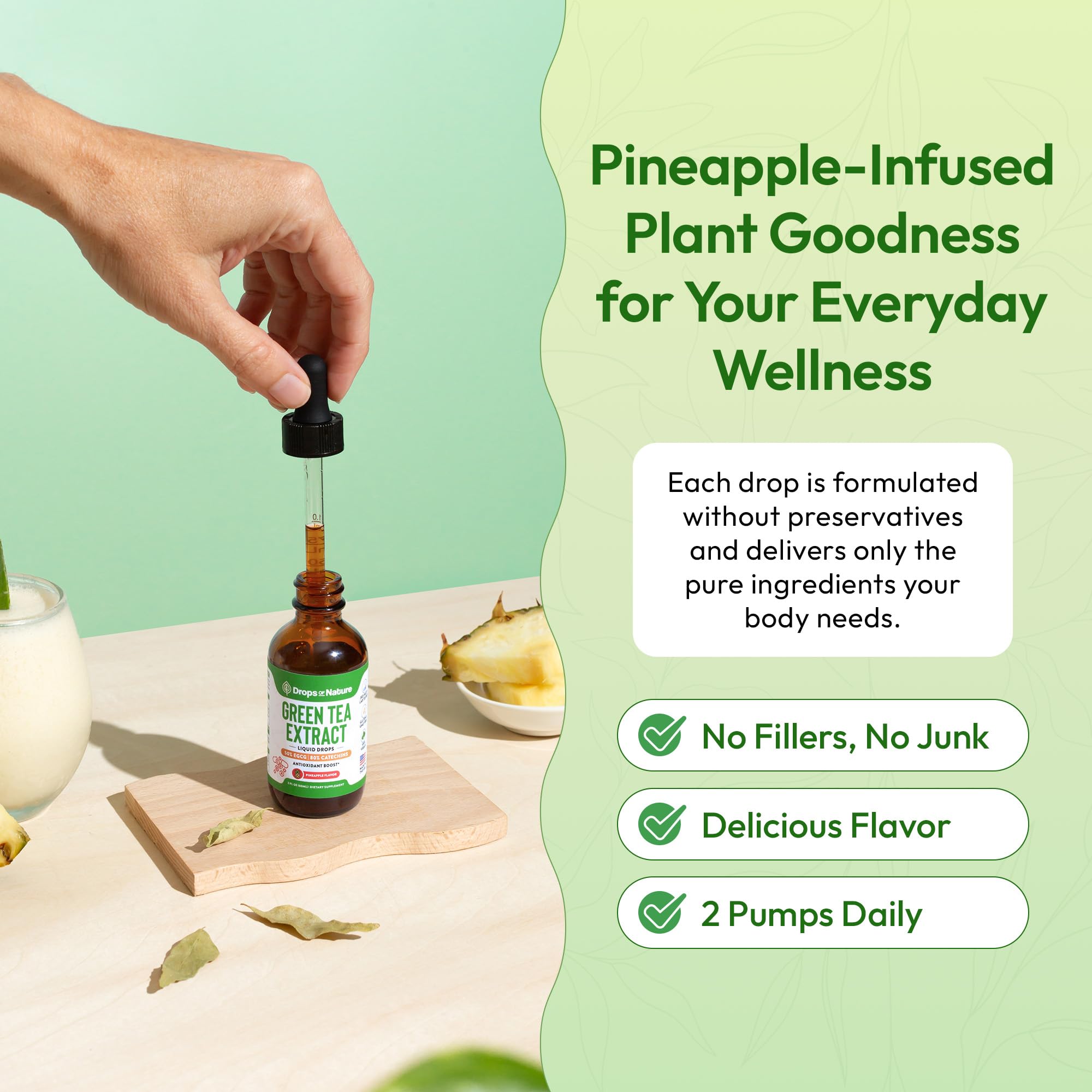 Green Tea 10:1 Extract 50% EGCG - Green Tea Liquid Drops - Vegan, 4X More Powerful Than Pills & Capsules - 2oz Antioxidant & Immune Supplement Drops Of Nature buy supplements canada