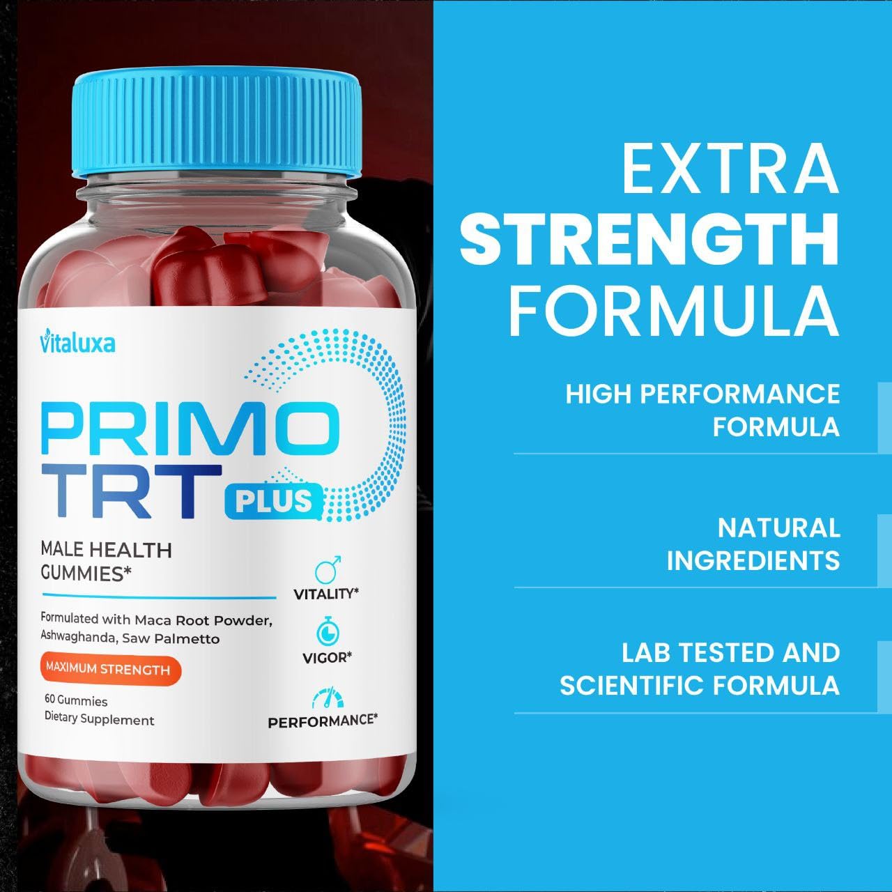 (2 Pack) Primo TRT Gummies, Primo TRT Advanced Performance Blend Supplement, PrimoTRT Try Prime Gomitas Maximum Strength for Males Support for Overall Health Wellness All Natural Ingredients (120 Ct) Vitaluxa buy supplements canada