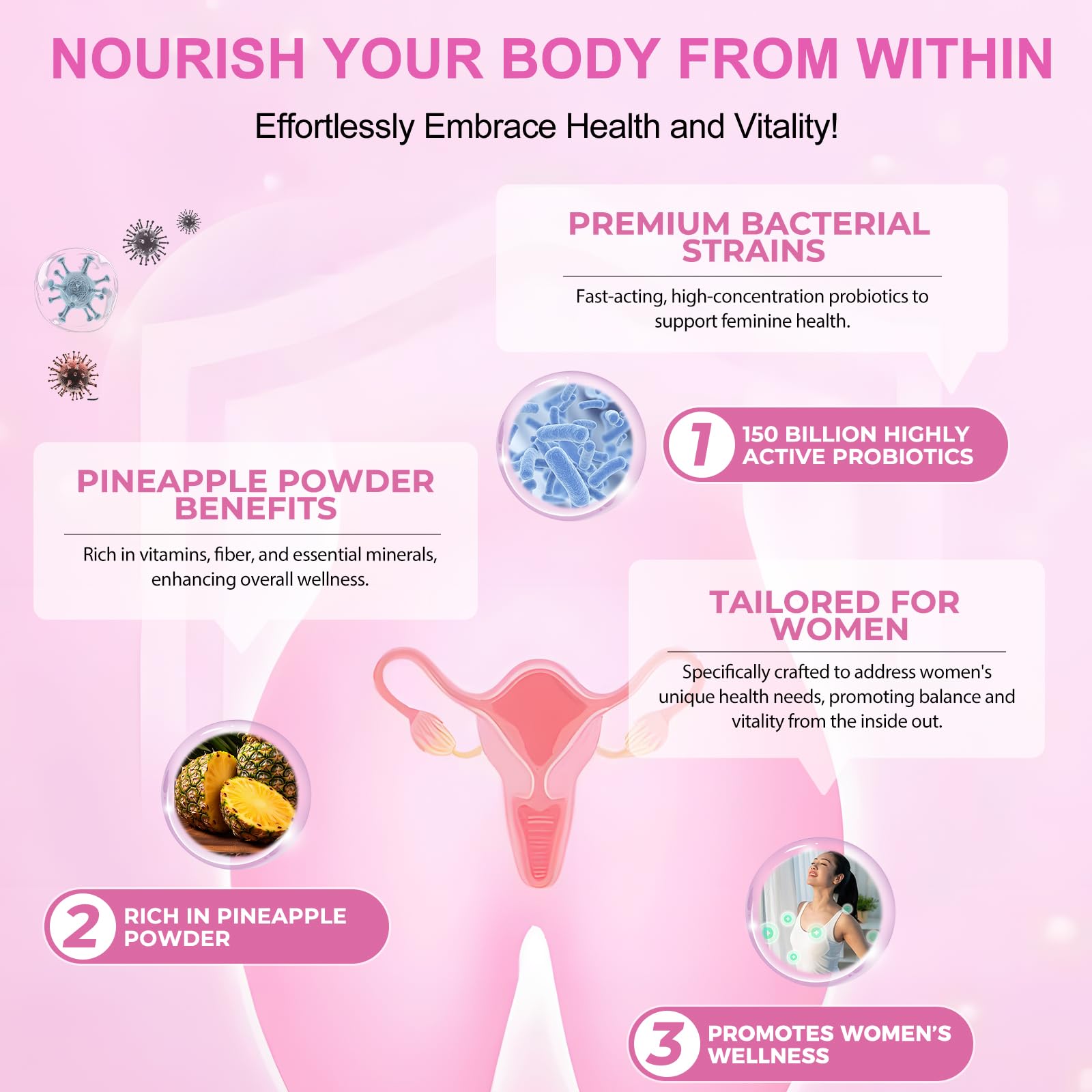 Vital Source Feminine Gummies - Feminine Balance Gummies for Women ph Natrual Famale Balance Cummie - Collagen Gummie - Pineapple PH Balance Gummie for Women Support Women’s Health - 60PCS Tooffi buy supplements canada
