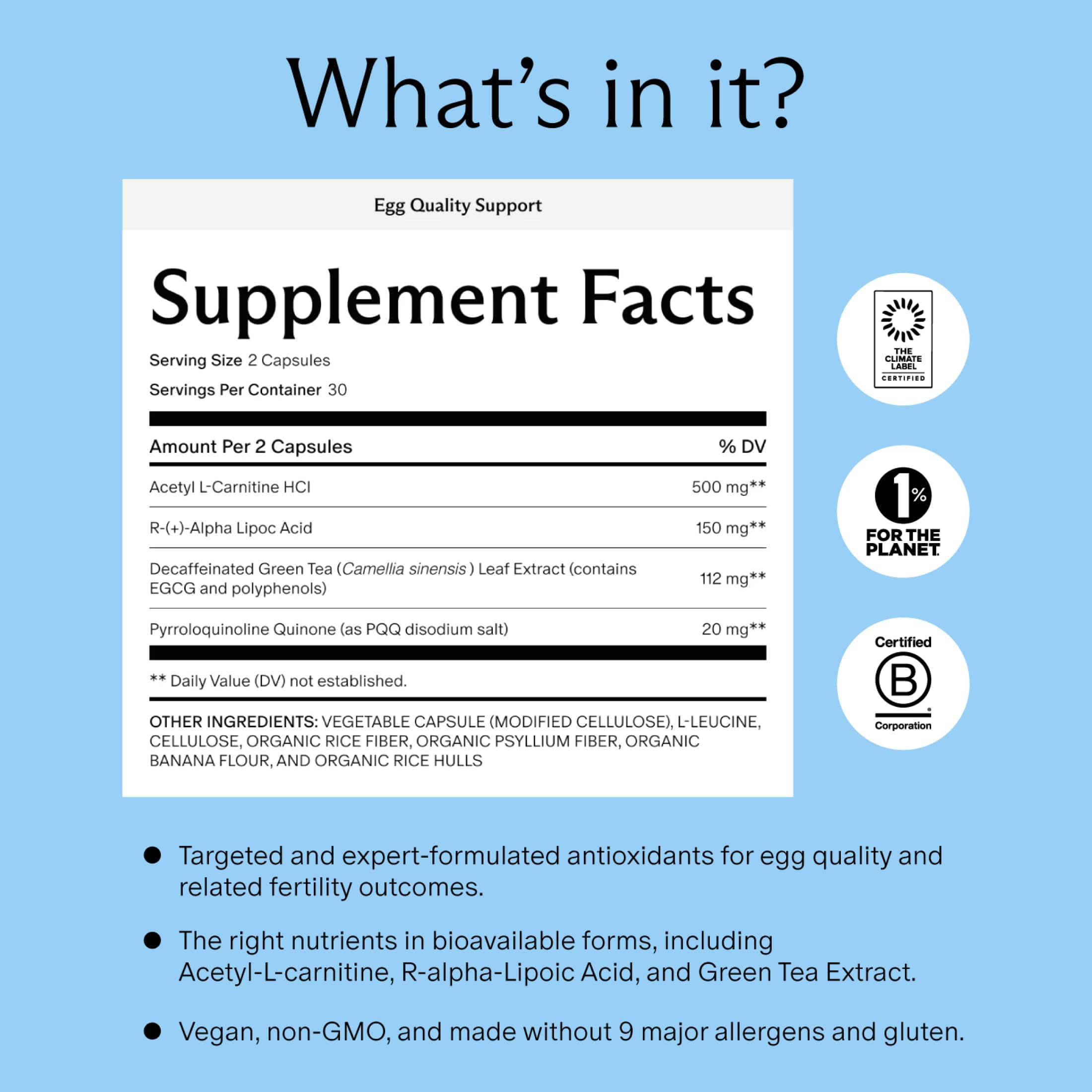 Needed. Egg Quality Support - Optimally Formulated Antioxidants Supplement for Egg Quality - Fertility Support - Fertility Supplement for Women Needed. buy supplements canada