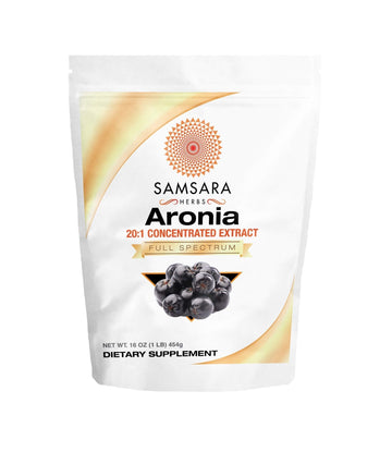 Samsara Herbs Aronia Berry 20:1 Extract Powder (16oz/454g) - Antioxidant, Flavonoids and Polyphenols Supplement - High ORAC - Native American Berry - Improved Wellbeing Samsara Herbs buy supplements canada