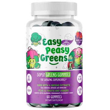 EasyPeasyGreens Daily Veggie Gummies for Kids - 60 Greens Gummies - Helps Picky Eaters Get Their Veggies in EASY PEASY GREENS buy supplements canada
