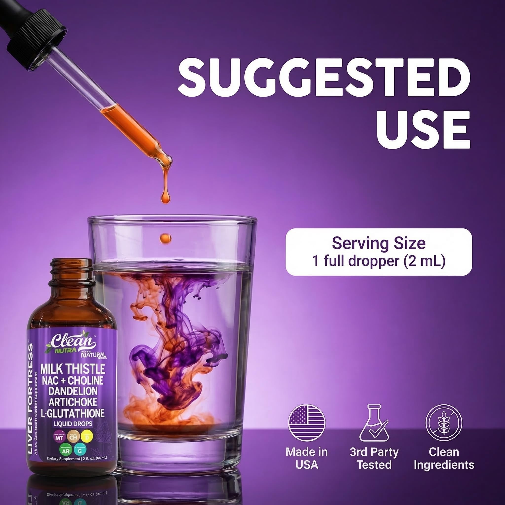 Clean Nutraceuticals Milk Thistle NAC Liver Cleanse Detox & Repair Supplement Liver Support Liquid Drops with Dandelion Extract, Artichoke, Chanca Piedra, Choline Clean Nutraceuticals buy supplements canada