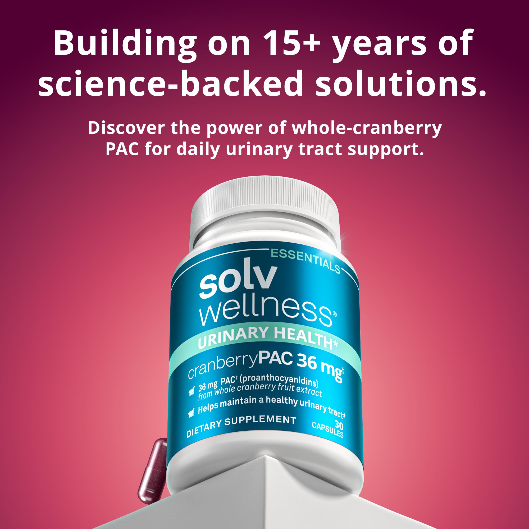 Solv Wellness Urinary Health 36 mg Cranberry PAC – Whole Cranberry Fruit Extract, Daily Urinary Tract Health Support, 30 Capsules Solv Wellness buy supplements canada