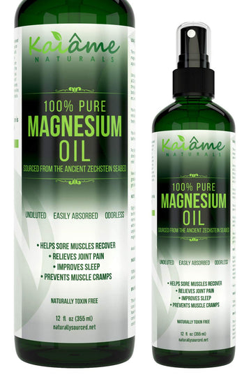 Kaiame Naturals Magnesium Oil Spray, Large 12 oz, Undiluted, Pure and Organic, Sourced from Ancient Zechstein Seabed Kaiame Naturals buy supplements canada