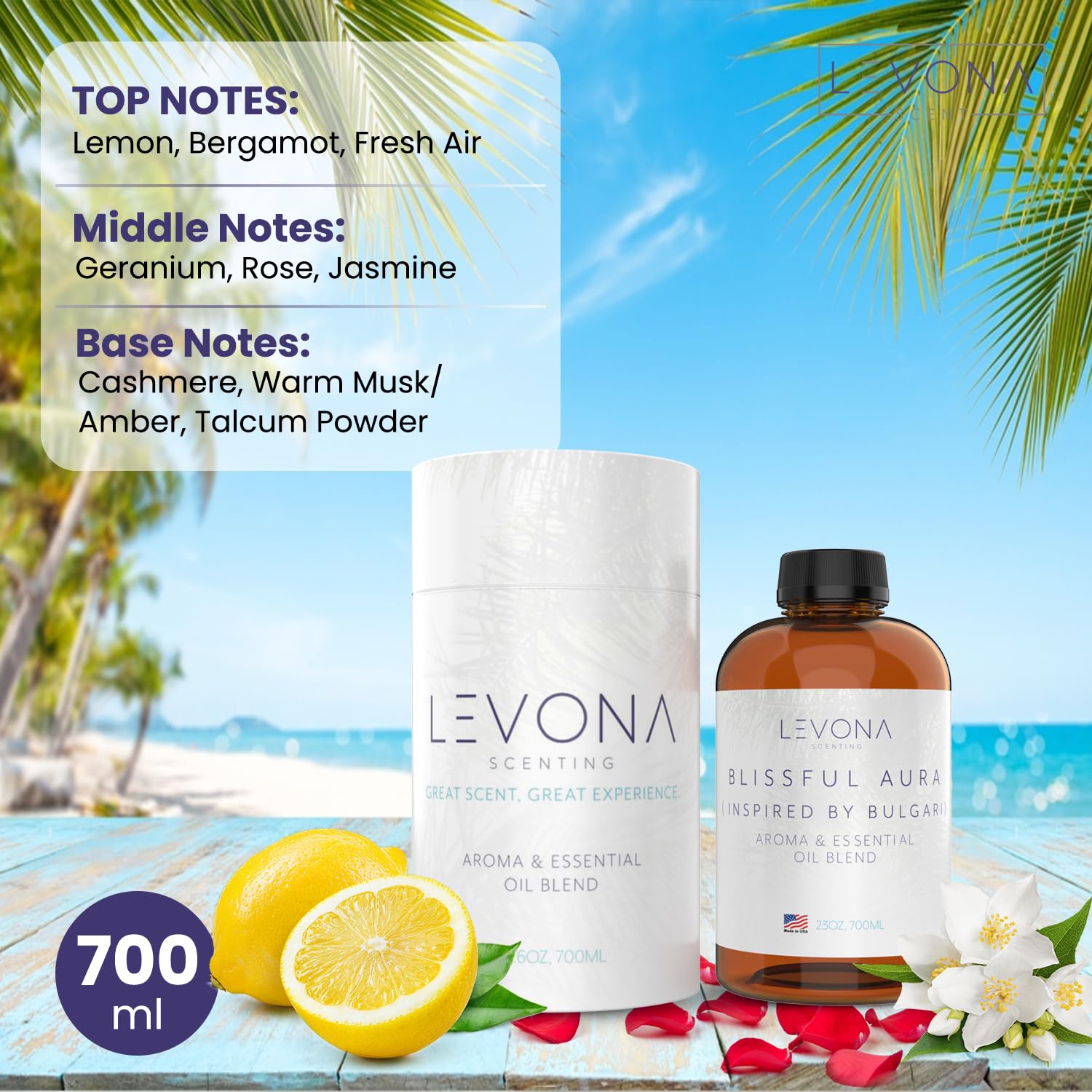 Levona Scent Essential Oils for Diffuser: Blissful Aura with Notes of Amber, Musk & Jasmine LEVONA SCENT buy supplements canada
