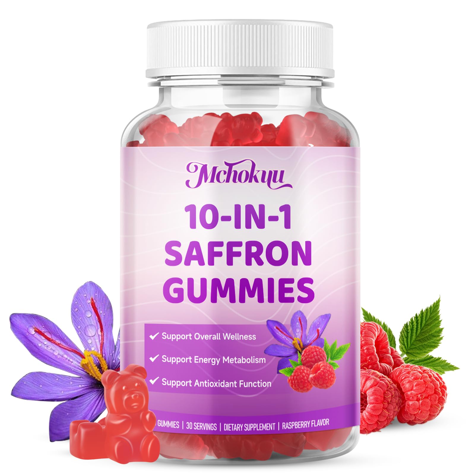 Saffron Supplement Gummies for Kids & Adults Supports Antioxidant Function with Ashwagandha, L-Theanine, Rhodiola Rosea, Lemon Balm, Vitamin D3, B6, Magnesium & Zinc – Raspberry Flavor, 60 Count Mchokuu buy supplements canada