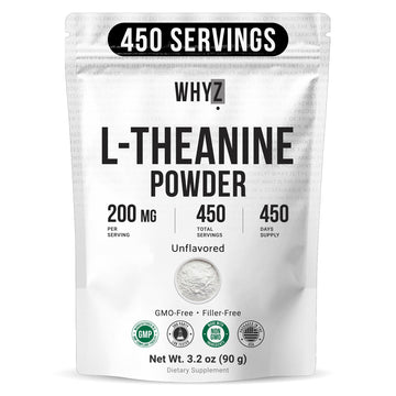 Pure L-Theanine Powder Unflavored Amino Acid Supplement Powder from Fine L-Theanine for Smooth Mixing Vegan Friendly Non-GMO No-Additives for Smoothies Drinks and Daily Nutrition Support, 3.2 oz (90g) WHYZ buy supplements canada