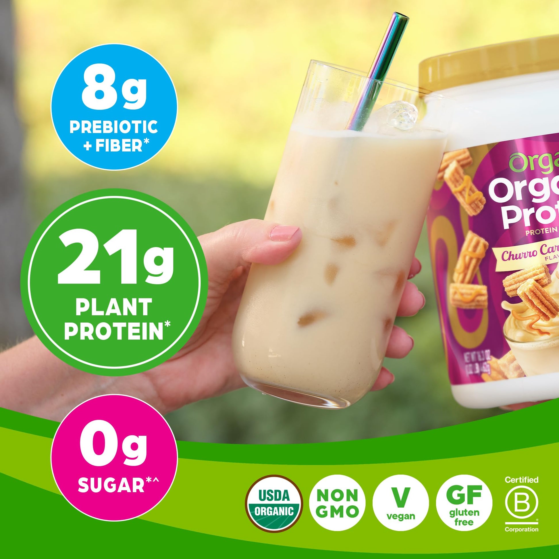 Orgain Organic Vegan Protein Powder, Churro Caramel Swirl - 21g Plant Based Protein Orgain buy supplements canada