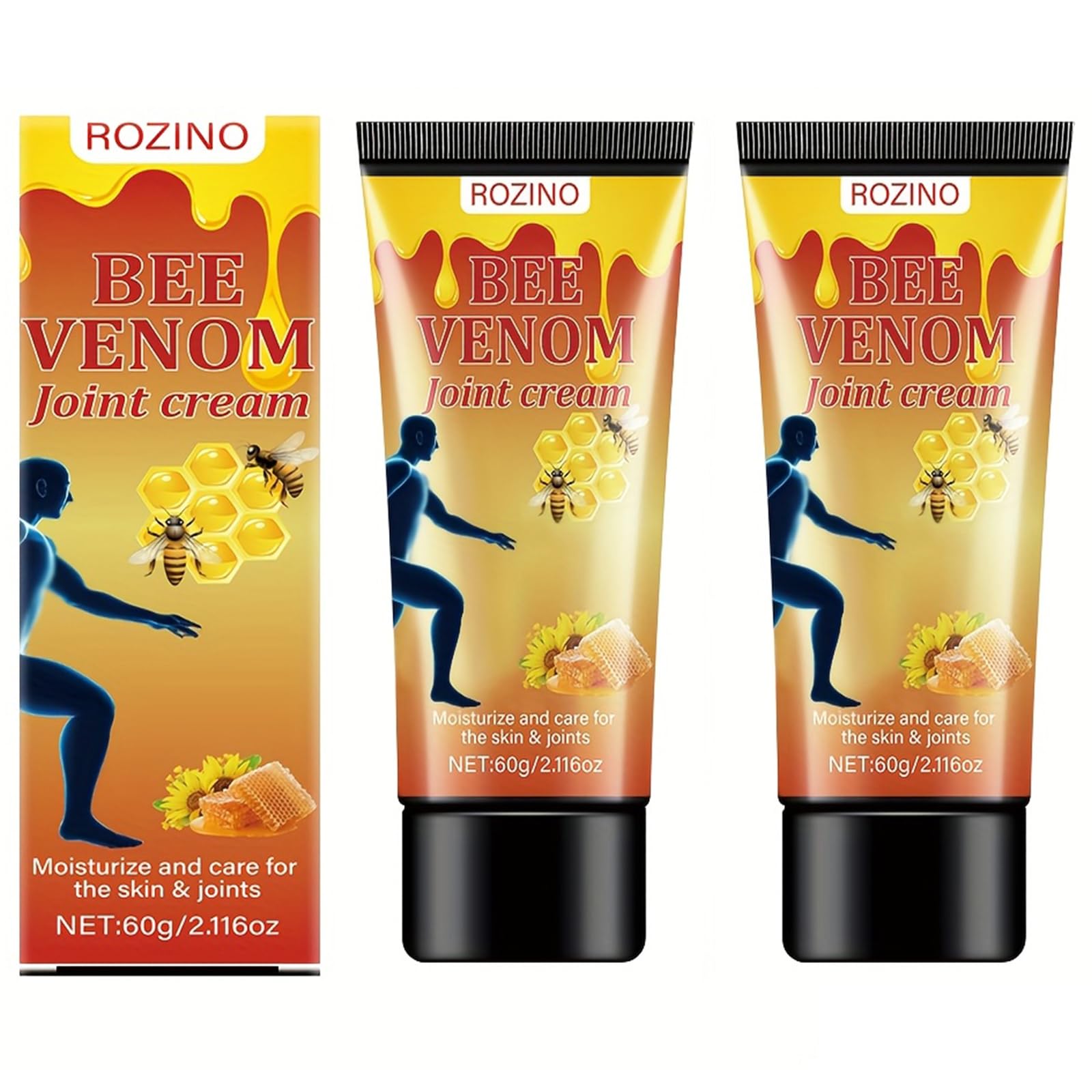 xiaoks 2PACK Bee Venom Joint Cream, 60g - Natural Bee Venom Infused Formula for Intensive Joint Support, Deep Skin Moisturization, Daily Care to Nourish Skin and Promote Joint Comfort (2) xiaoks buy supplements canada
