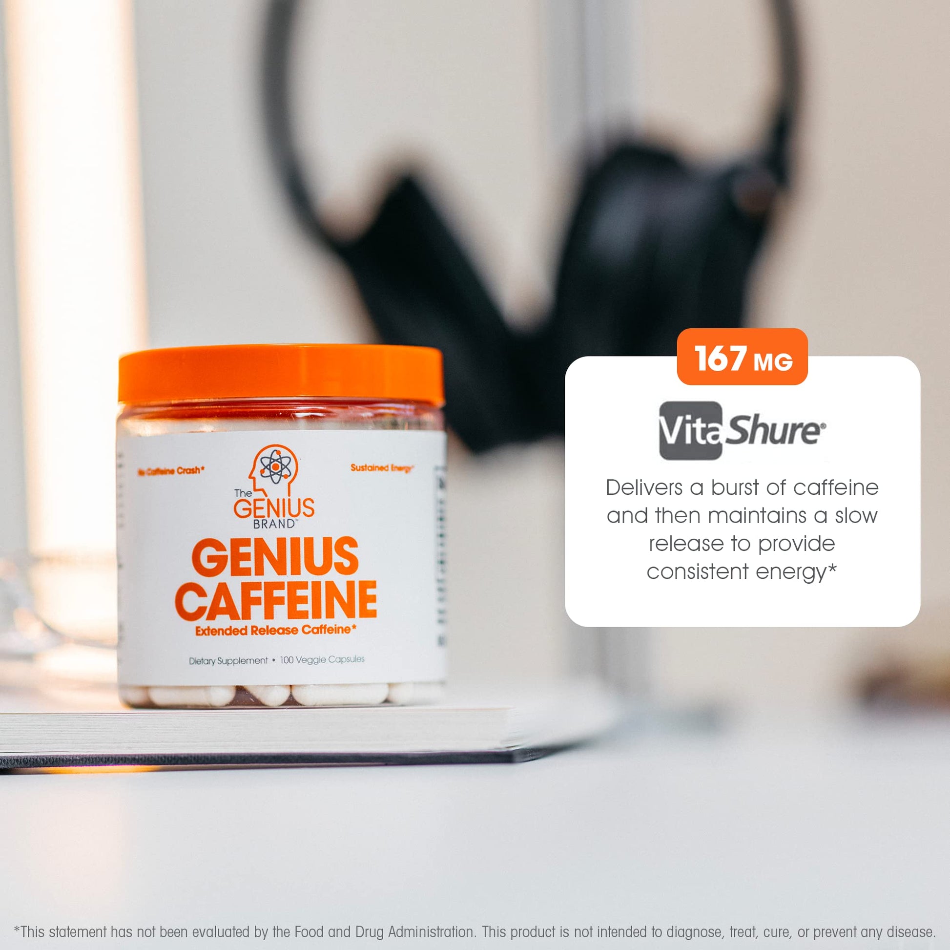 Genius Caffeine Pills 100mg, Extended-Release Microencapsulated Caffeine Pills The Genius Brand buy supplements canada