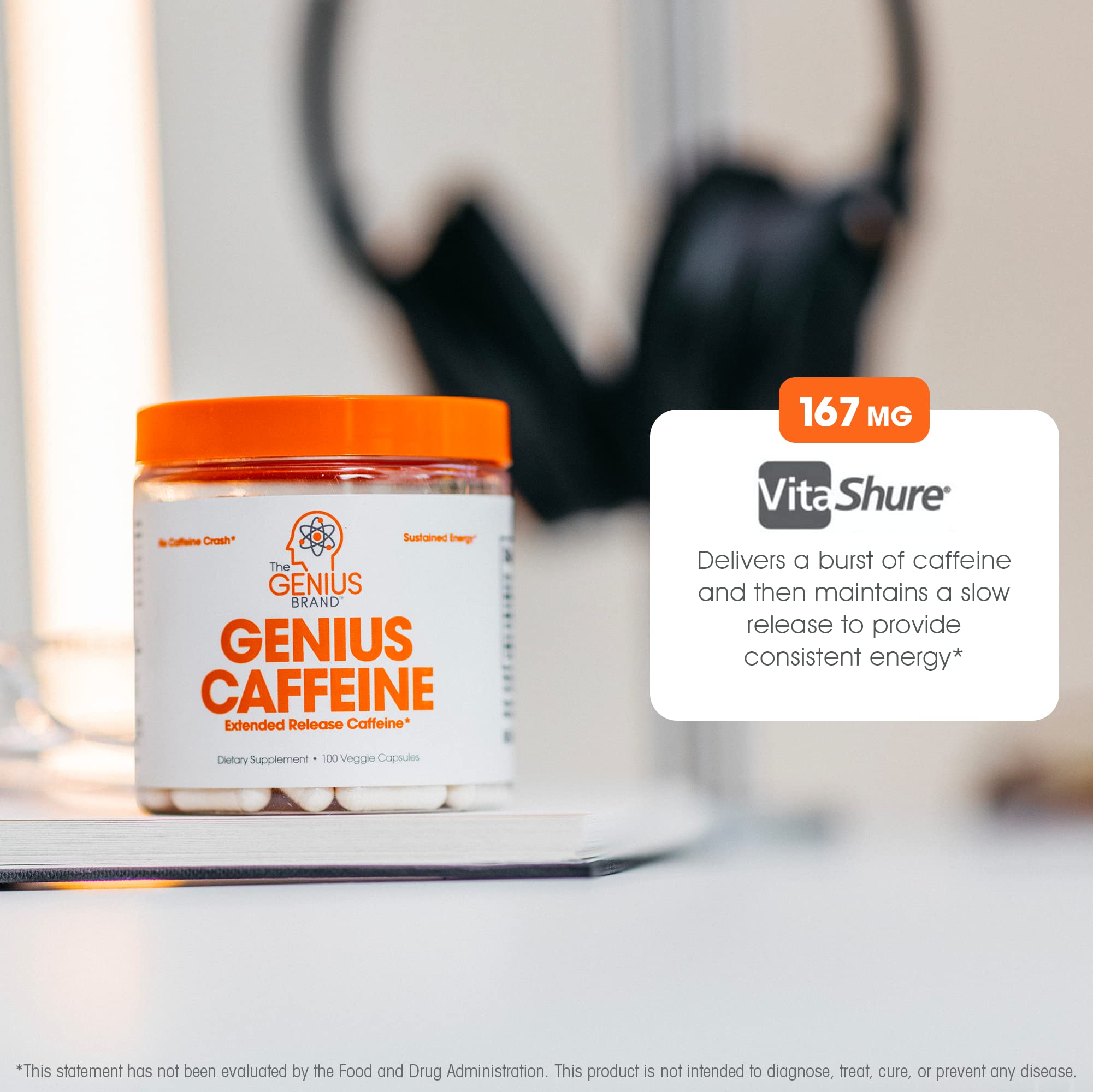 Genius Caffeine Pills 100mg, Extended-Release Microencapsulated Caffeine Pills The Genius Brand buy supplements canada